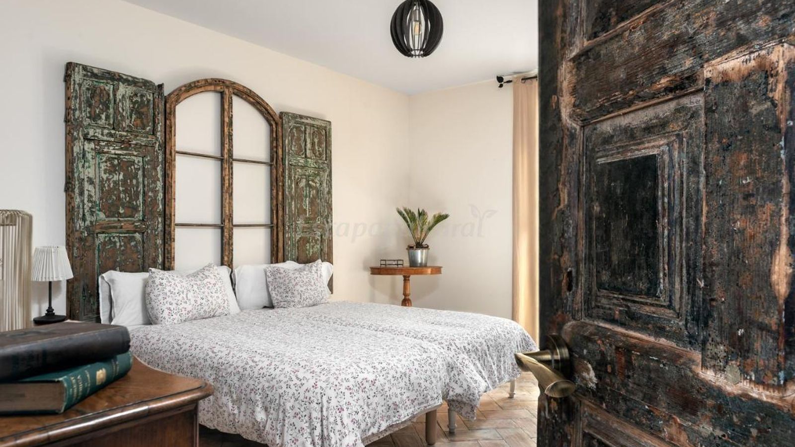 Una de las habitaciones de la Hacienda Las Mesas.