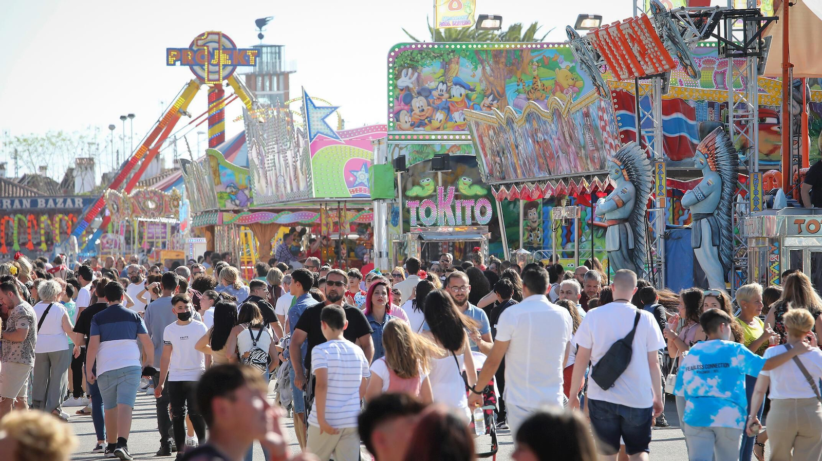 Zona de las atracciones de la Feria de Jerez