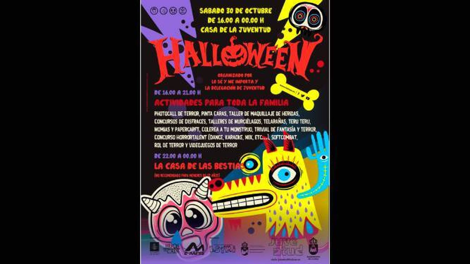 El cartel de las actividades.