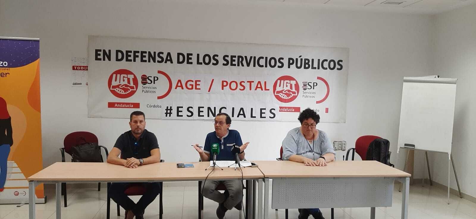 Rueda de prensa de UGT en Córdoba.