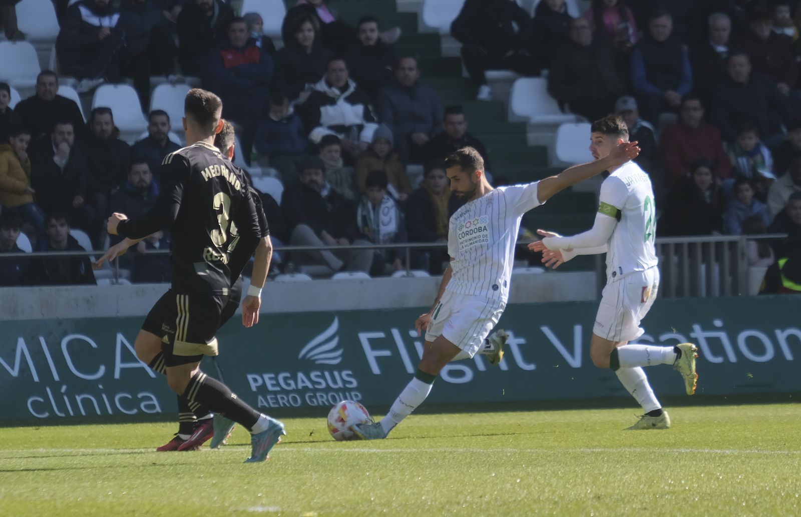 Canario, uno de los fichajes invernales del Córdoba CF, en el partido ante el Celta B.