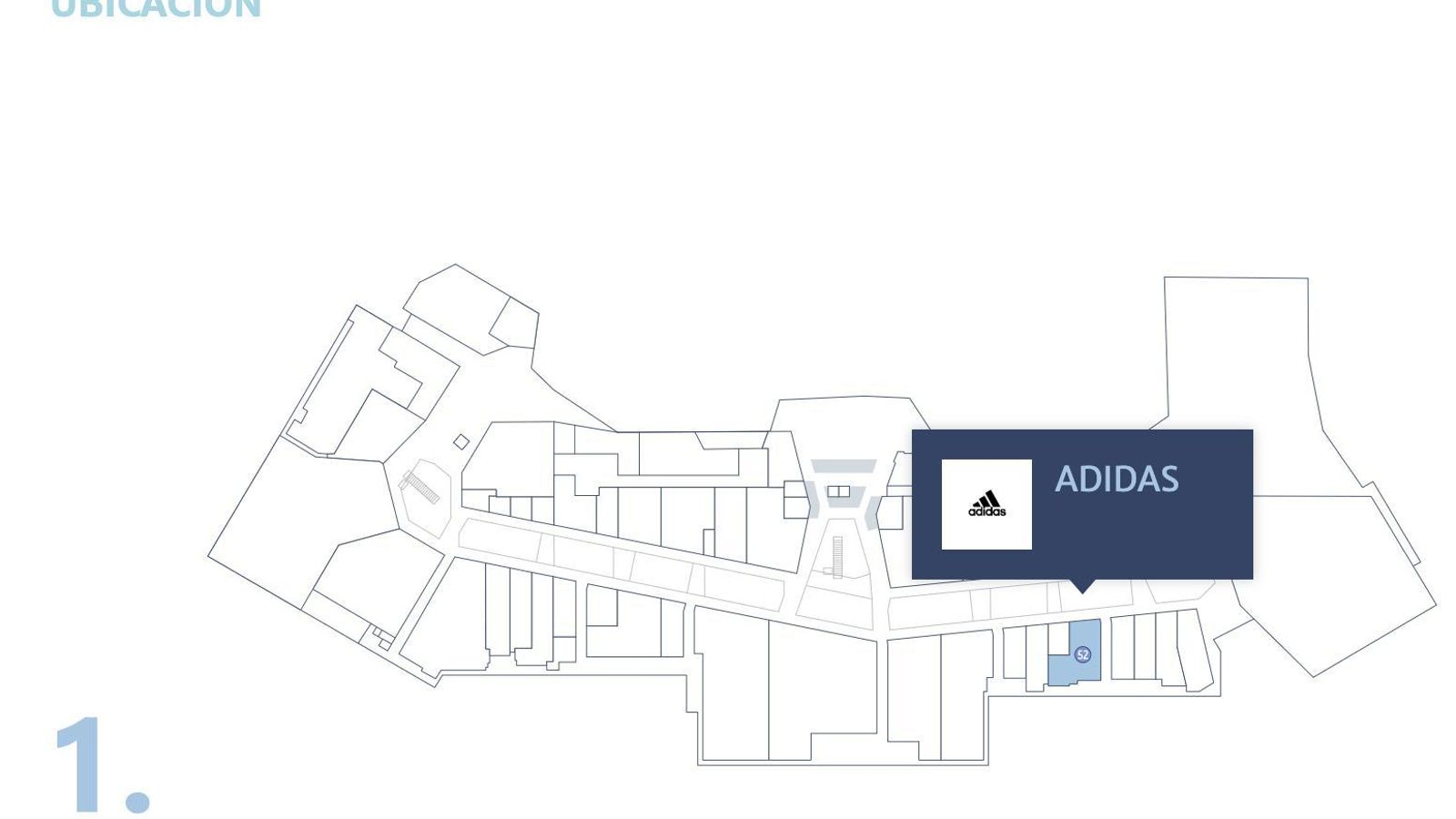 Localización de la tienda Adidas en el Centro Comercial Lagoh