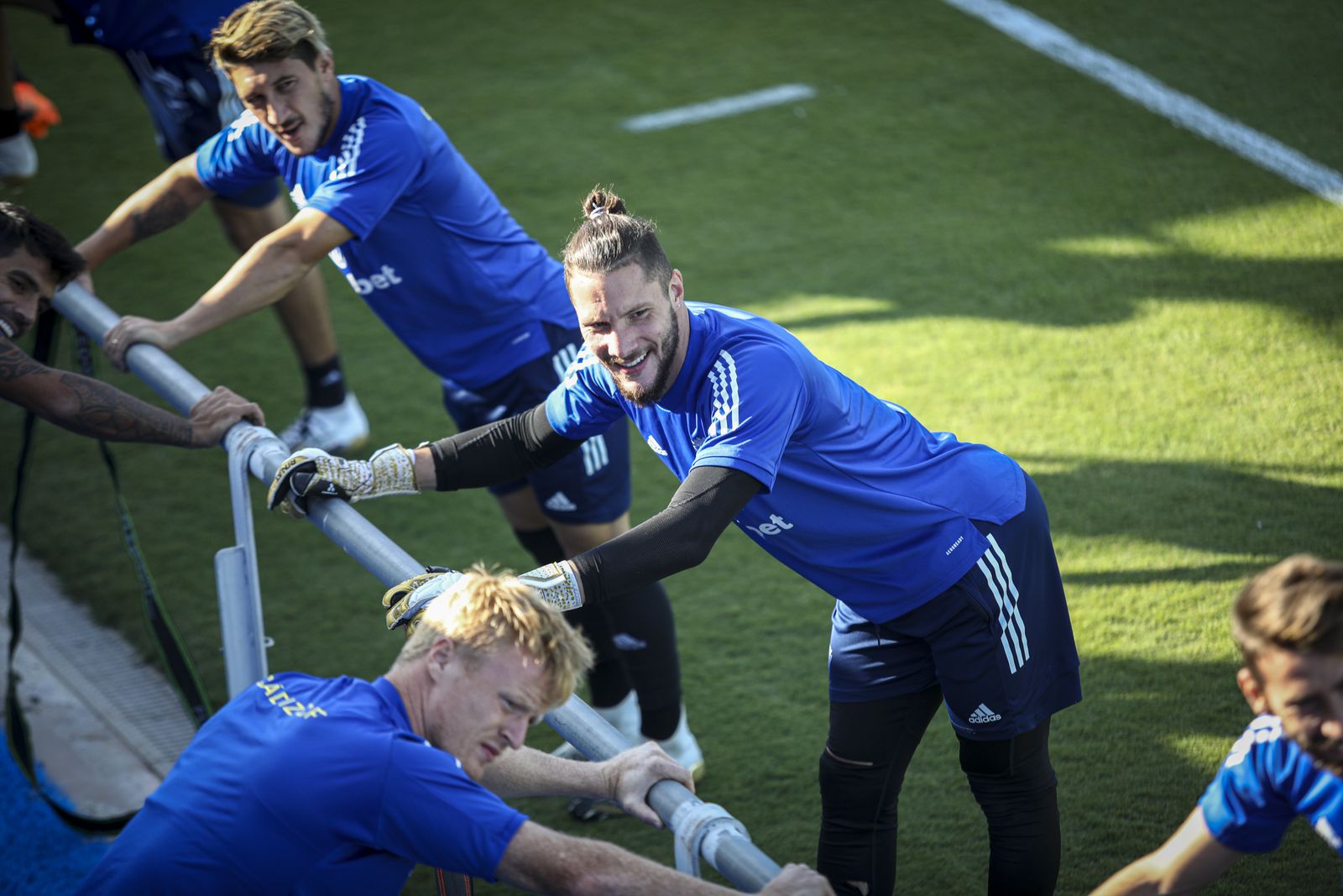 Espino, Ledesma y Jonsson en un entrenamiento.