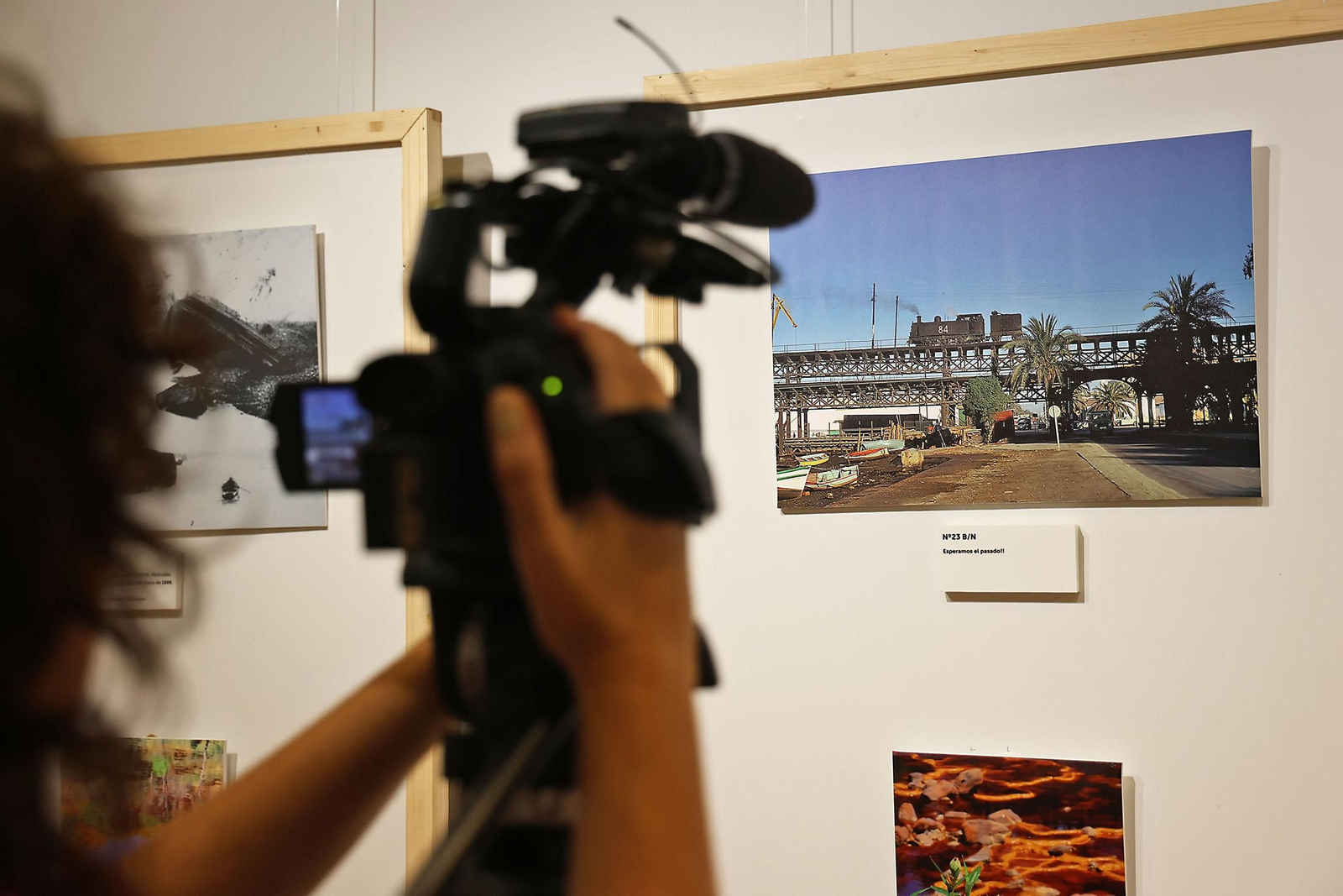 Imágenes de la exposición sobre la llegada del ferrocarril a Huelva, amigos del Río Tinto