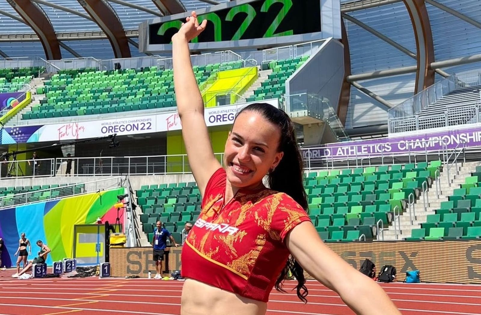 Carmen Avilés, durante el Mundial de Eugene.