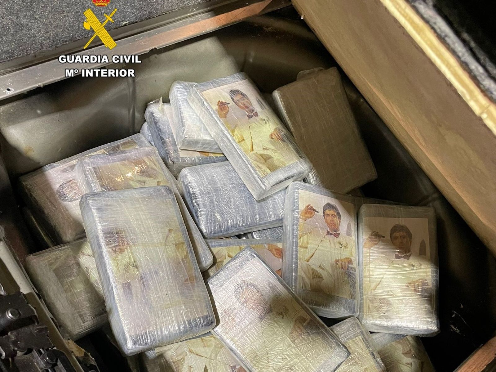 La droga estaba marcada con fotos de Al Pacino en 'Scarface'.