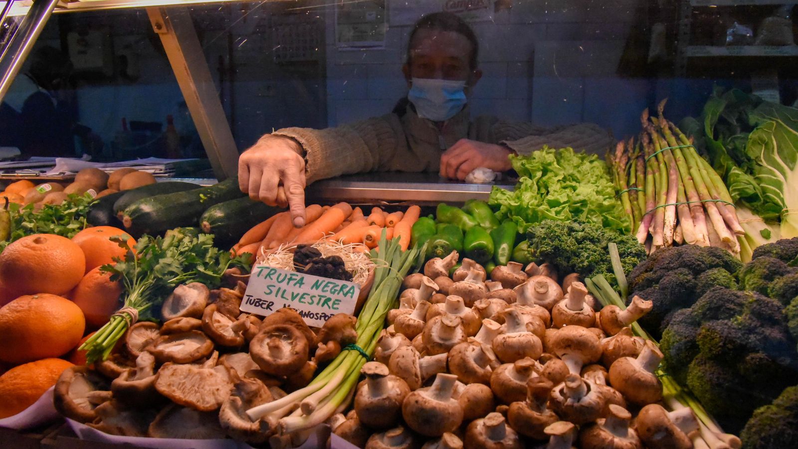 Setas silvestres a la venta en el Mercado Ingeniero Torroja de Algeciras.