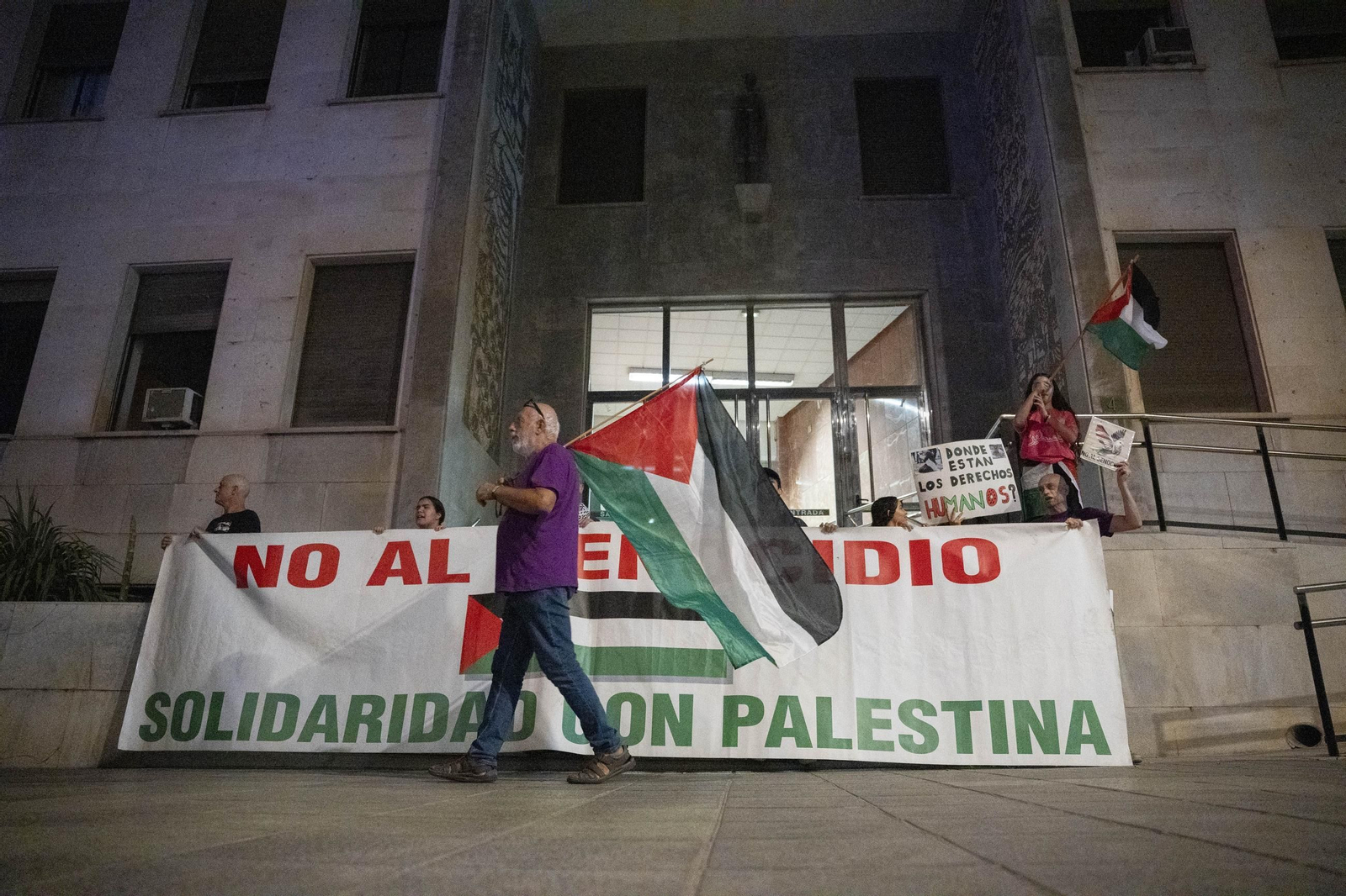 La Plataforma Almería por Palestina se manifiesta por la situación en Gaza, en imágenes