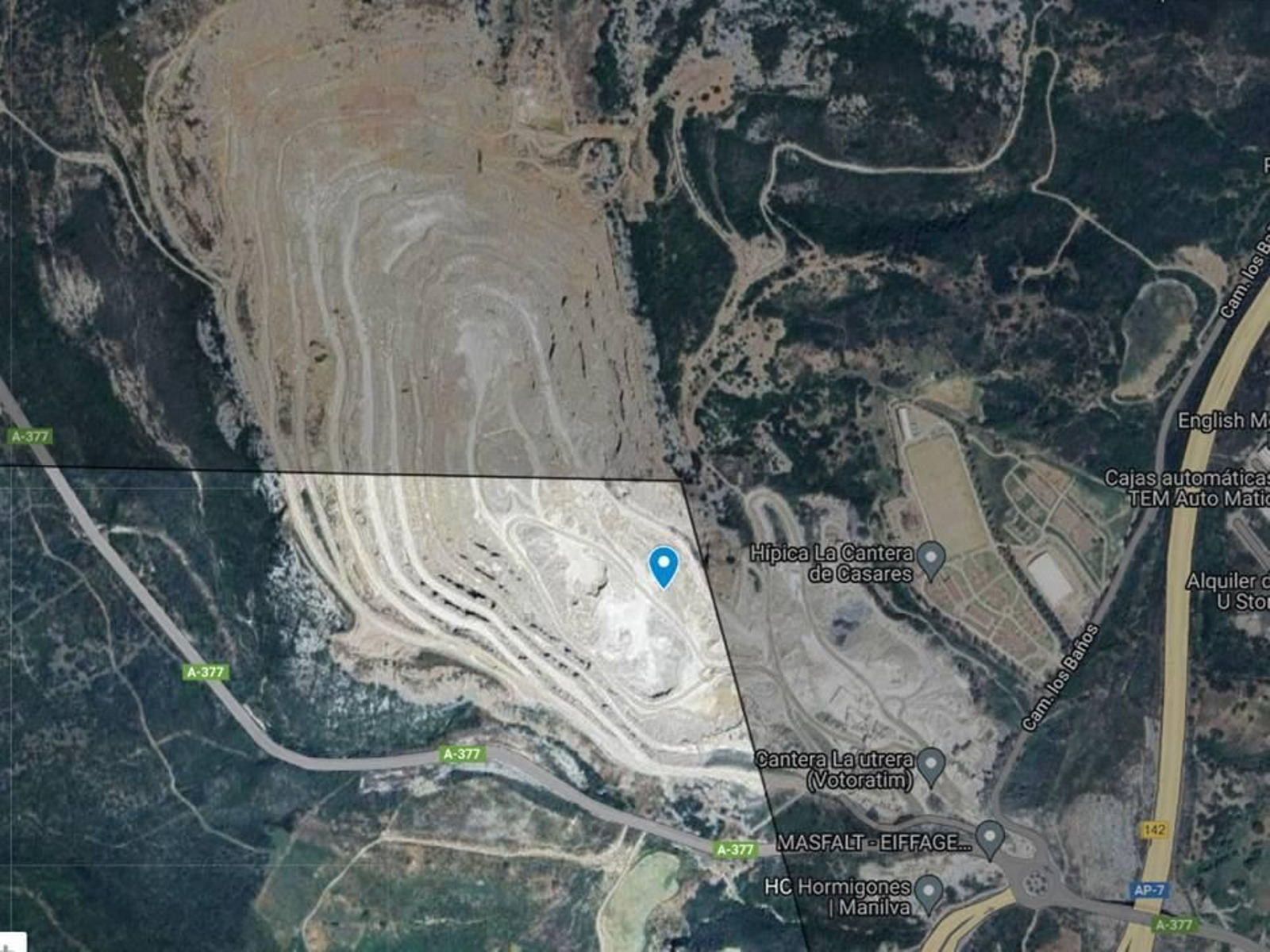 Mapa, entre Casares y Manilva, de donde proceden las rocas que sirven para rellenar las aguas españolas en Gibraltar.