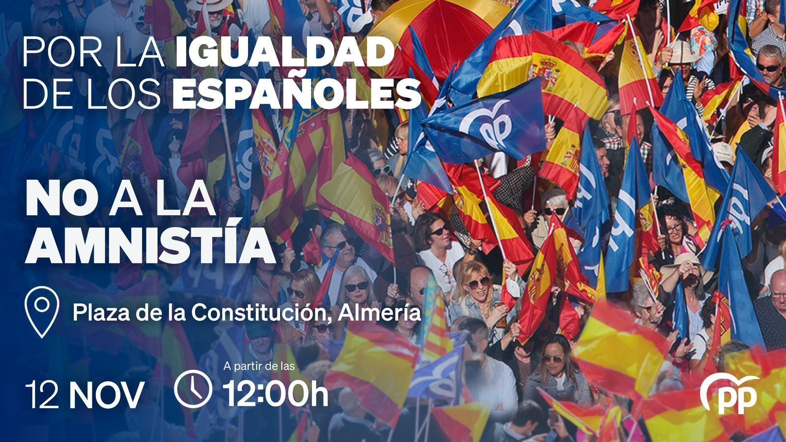 El PP anima a los almerienses a asistir a la concentración en defensa de la igualdad del domingo