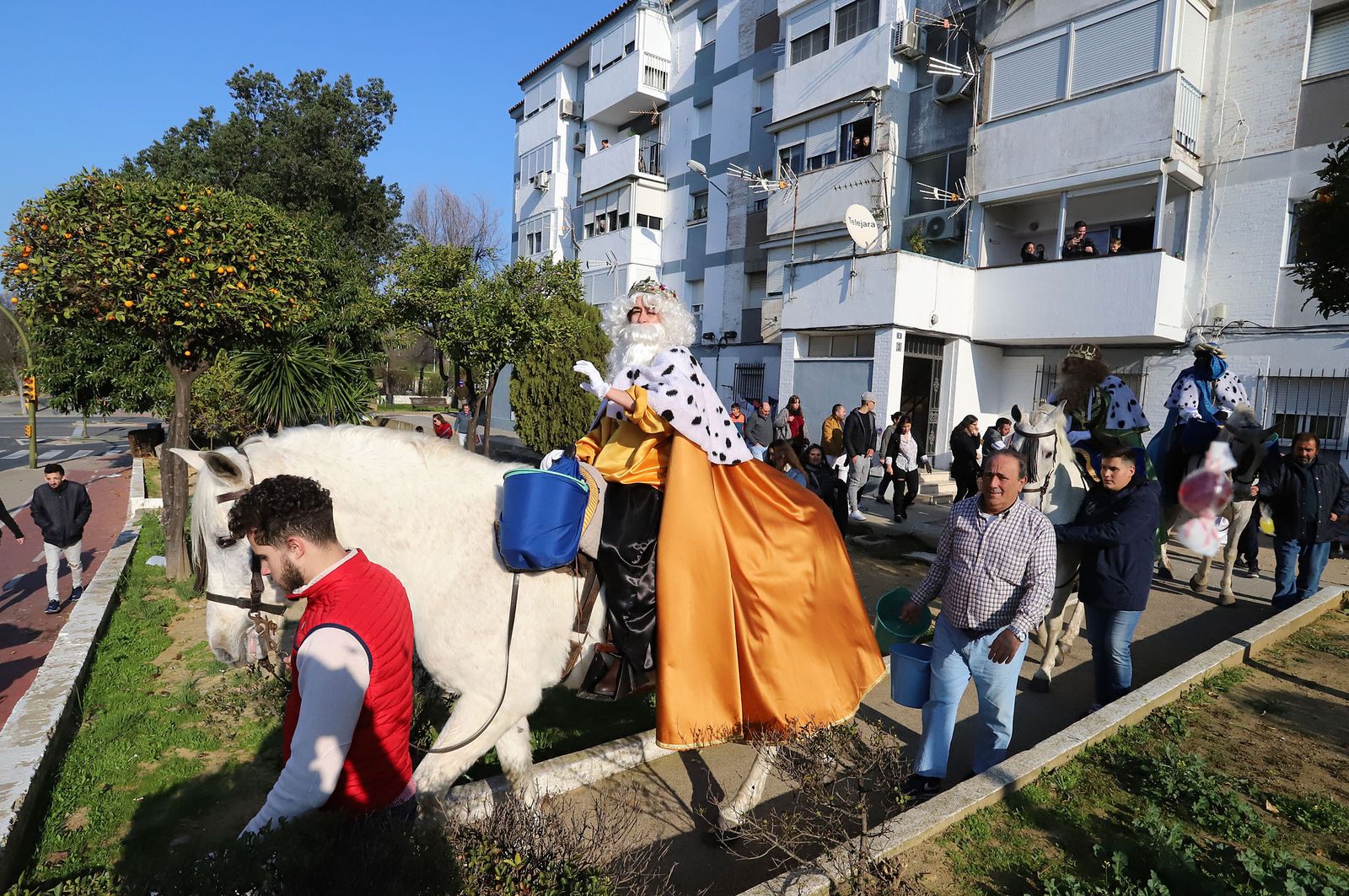 Imágenes de los Reyes Magos en la barriada de la Hispanidad