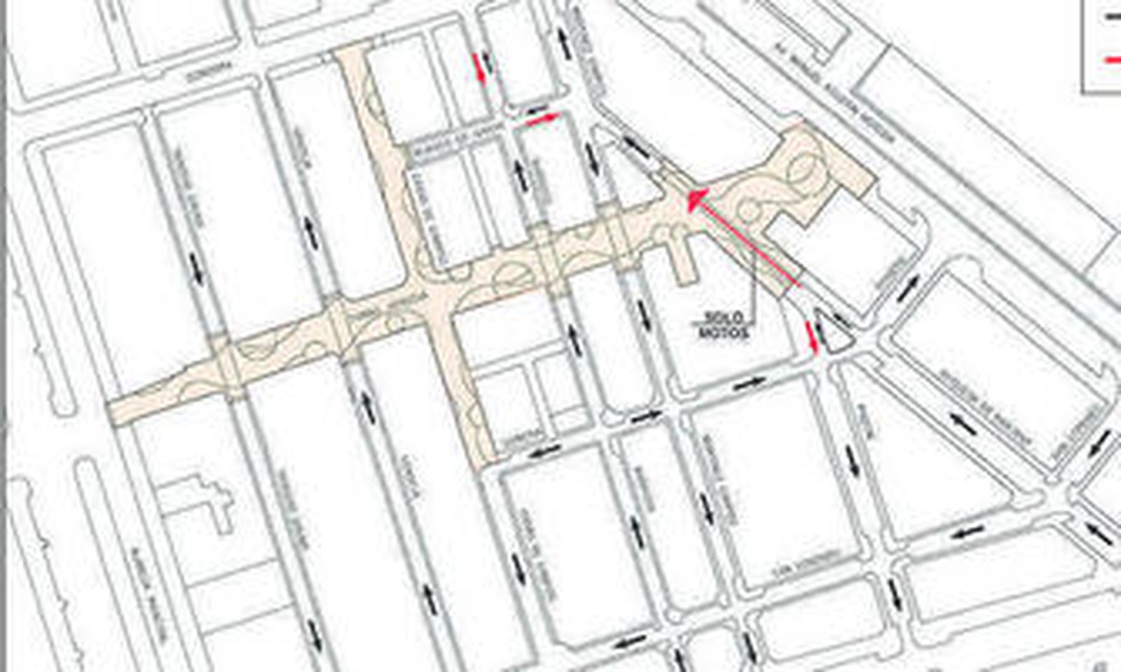 Plano de la zona del soho y puntos afectados.