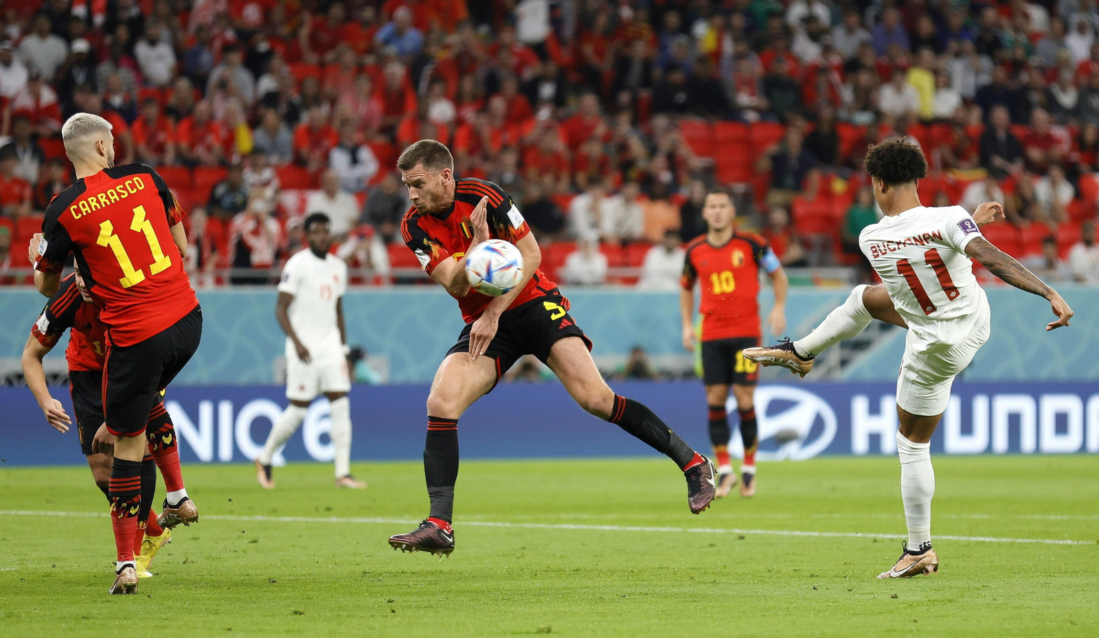 Las imágenes del Bélgica - Canadá en el Mundial de Qatar