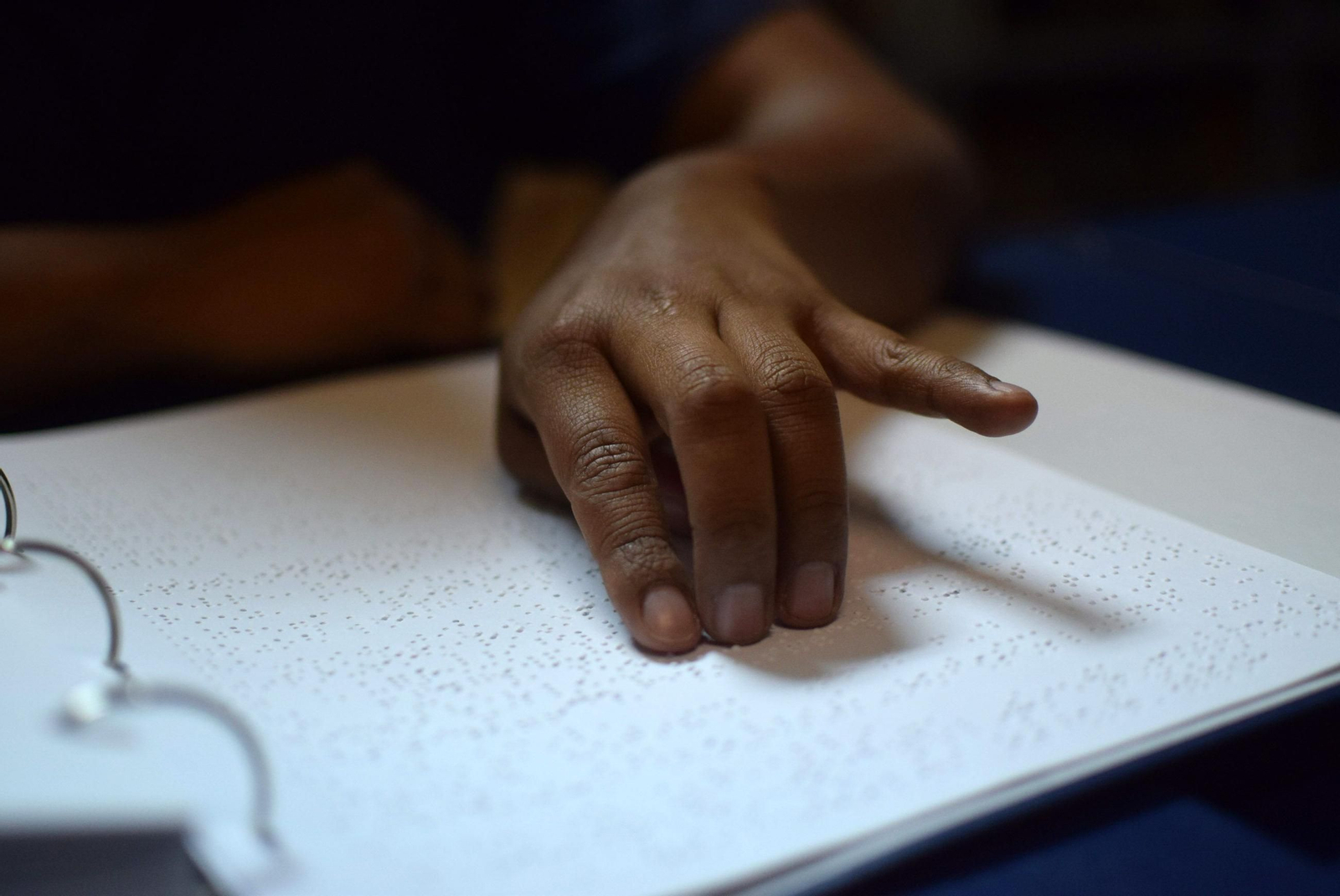 Lectura en Braille.