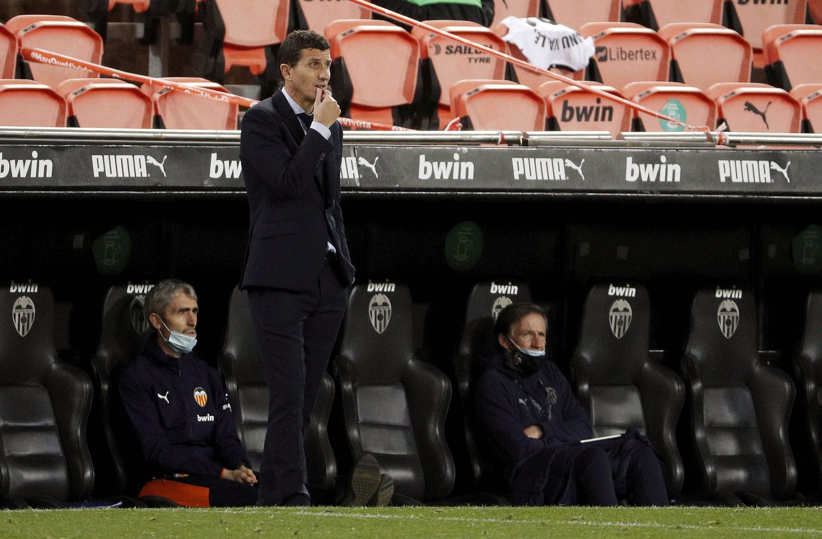 Javi Gracia, en un partido del Valencia.