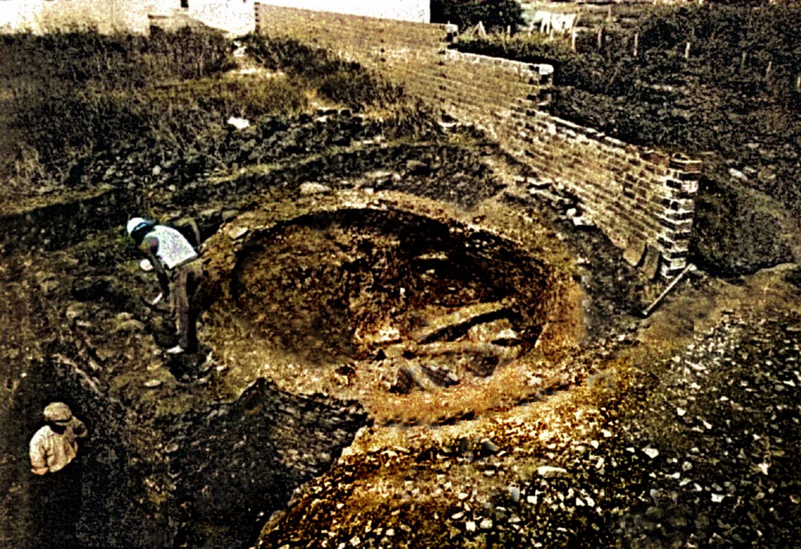 Uno de los Hornos Romanos excavados en el año 1966 por Manuel Sotomayor en la Avenida de la Diputación de Algeciras.