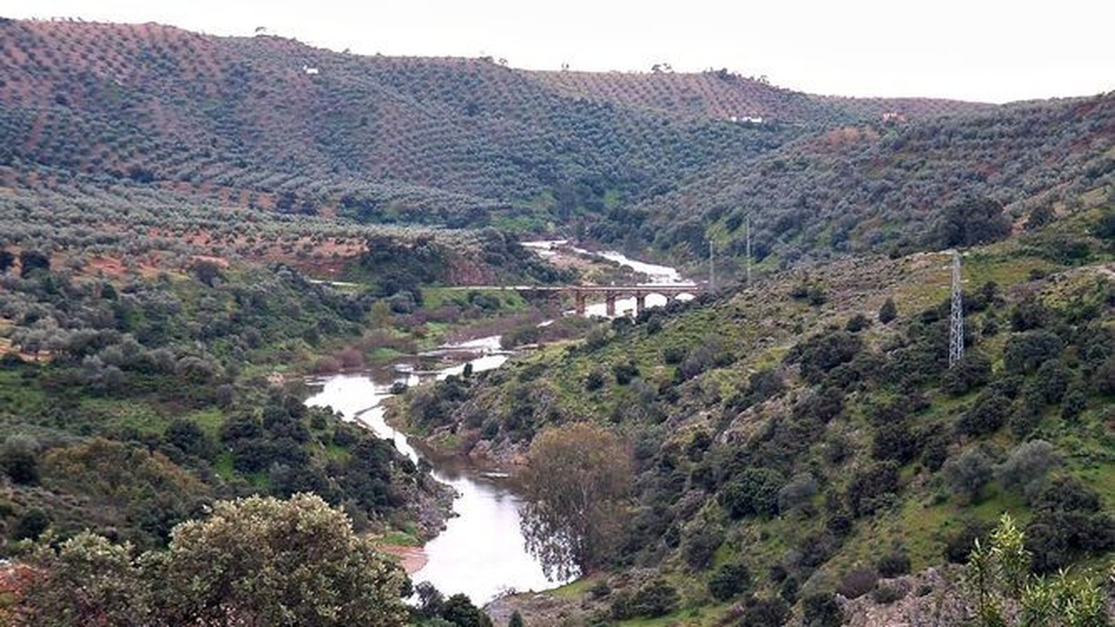 Detalle del pantano de El Arenoso de Montoro.