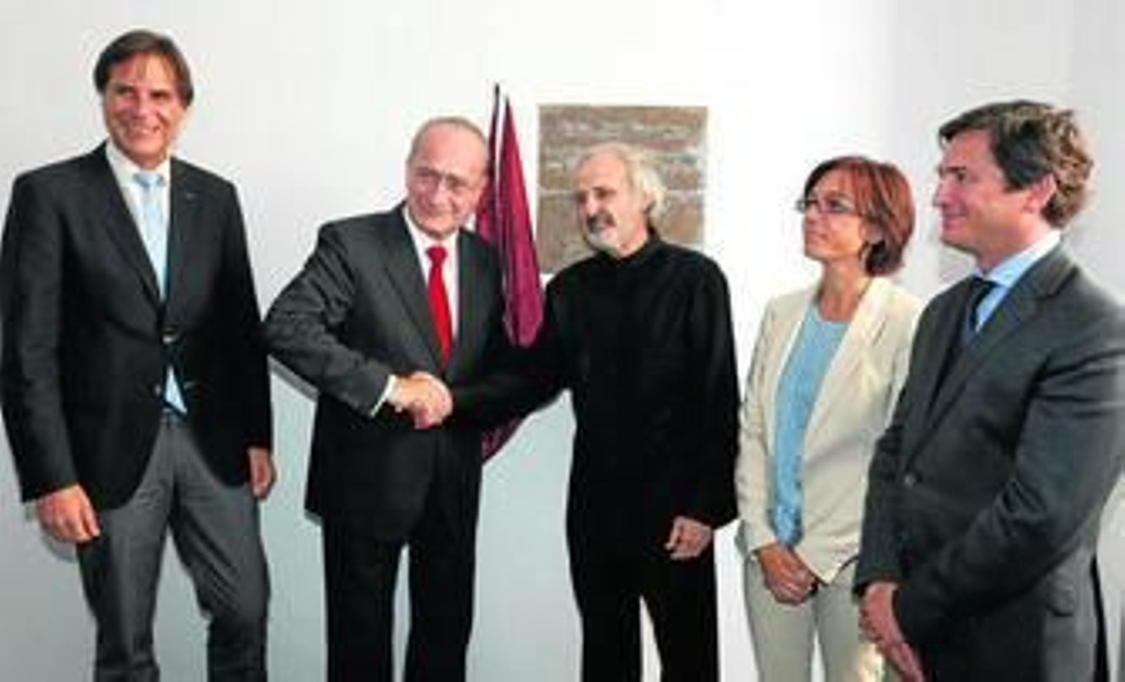 Damián Caneda, Francisco de la Torre, Jorge Rando, María Gámez y Juan Jesús Bernal, ayer, en la inauguración.