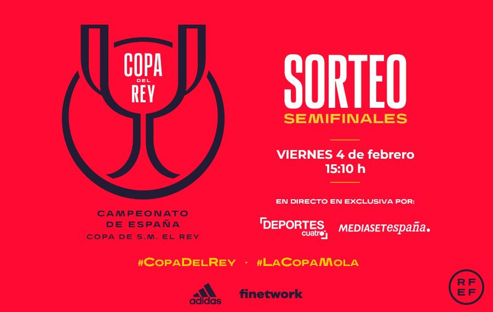 Imagen del anuncio del sorteo de la Copa del Rey.