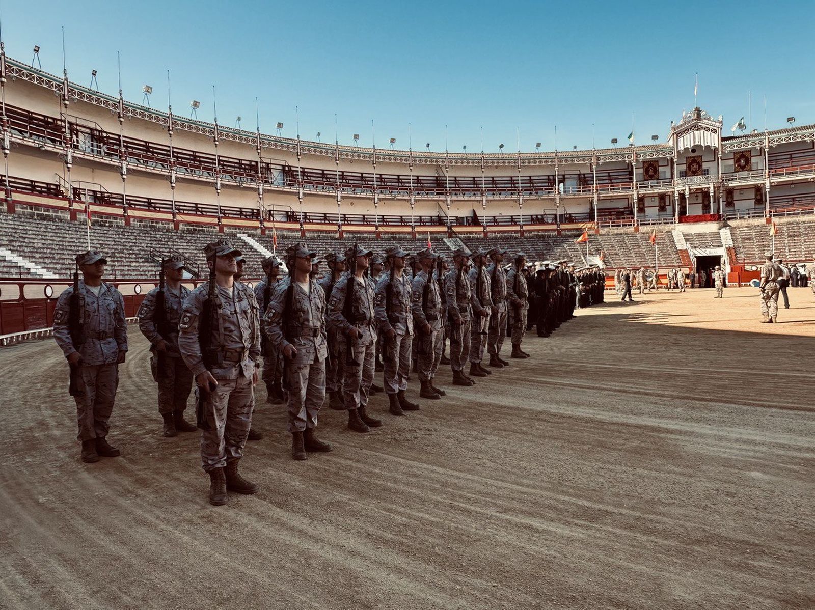 Una imagen del ensayo que se llevó a cabo en la Plaza de Toros.