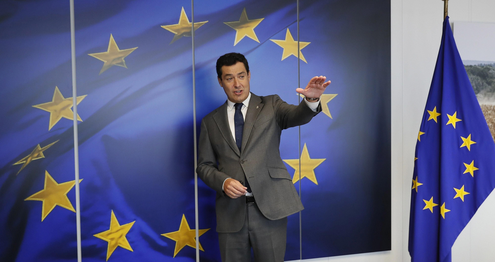 Juanma Moreno, en Bruselas.