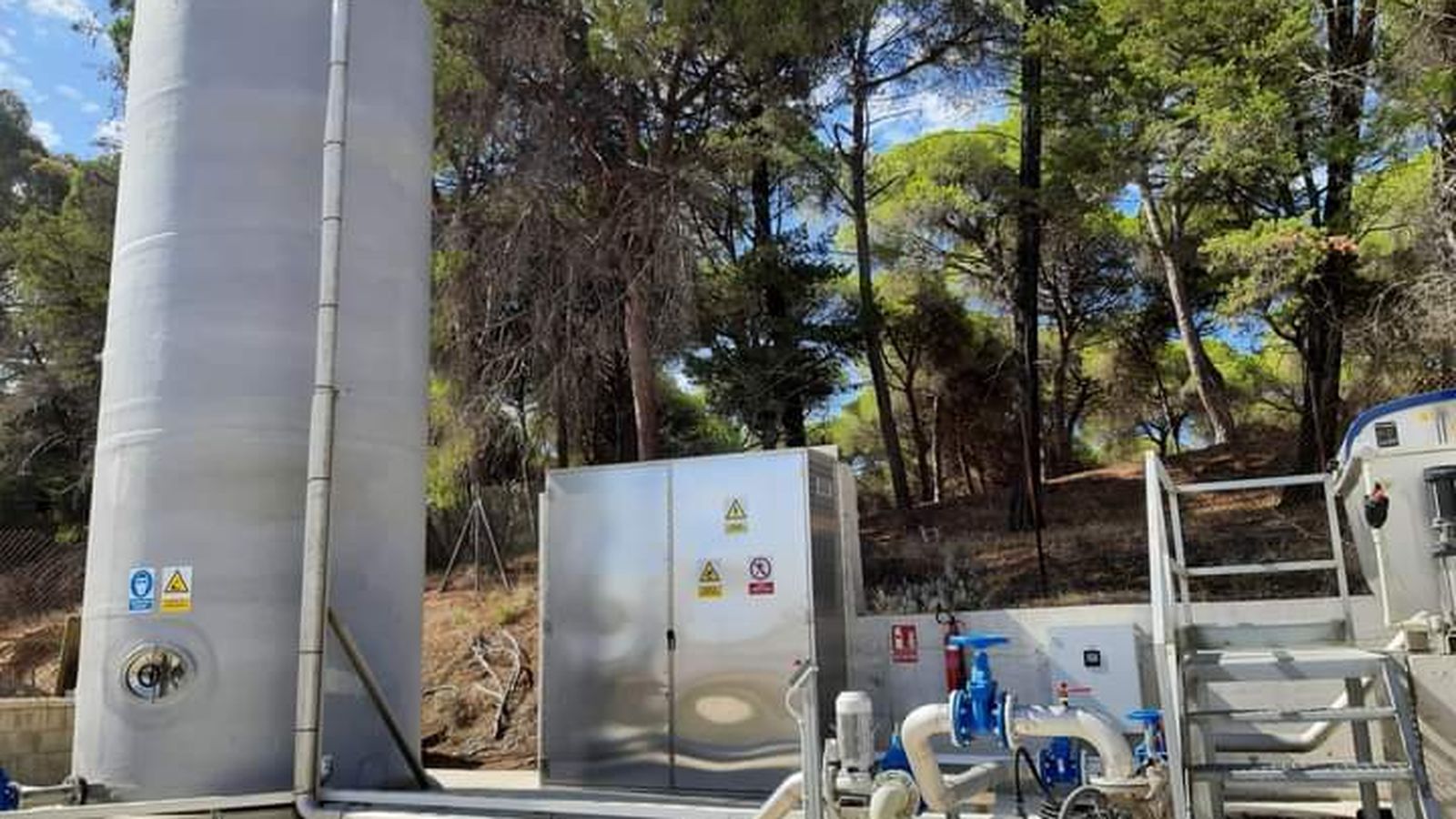 La planta de recuperación de agua construida en la depuradora de Las Galeras.