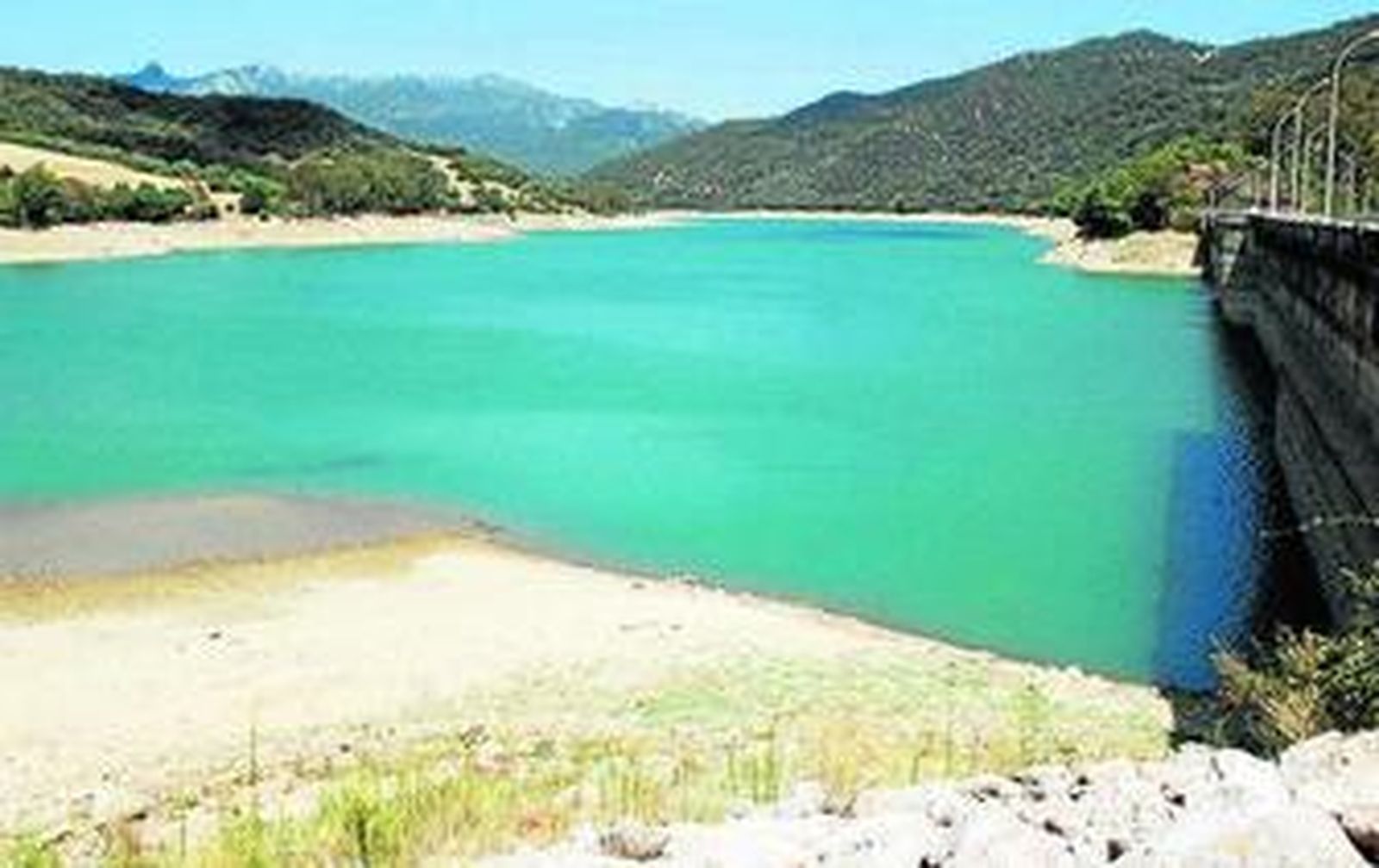 Imagen del pantano de Los Hurones del pasado mes de julio.