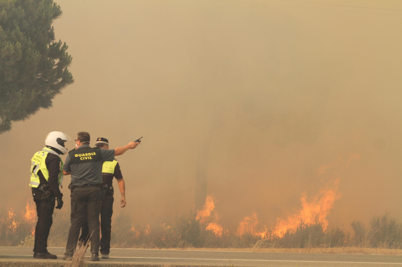 Las imágenes del incendio en Moguer y Mazagón