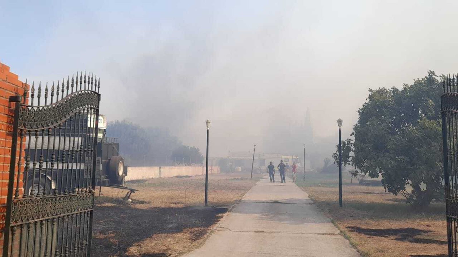 Incendio en la zona de El Algarrobo, en Puerto Real