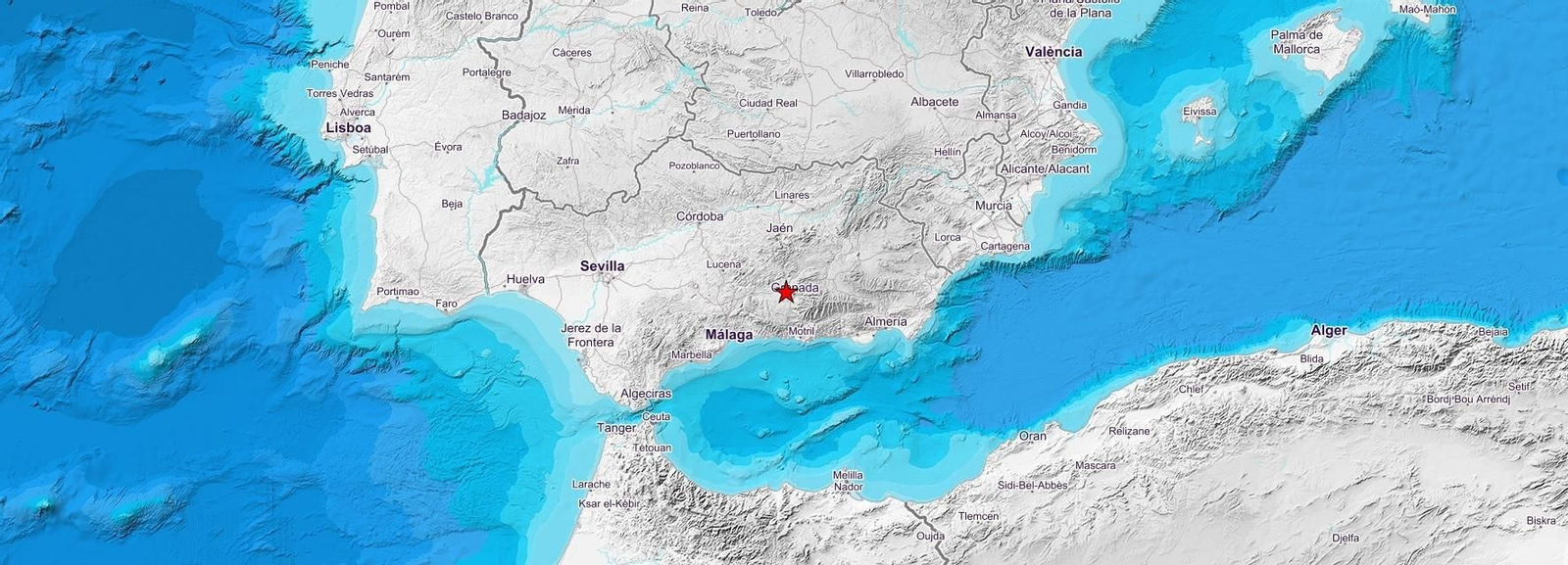 Epicentro del terremoto de este miércoles en Granada
