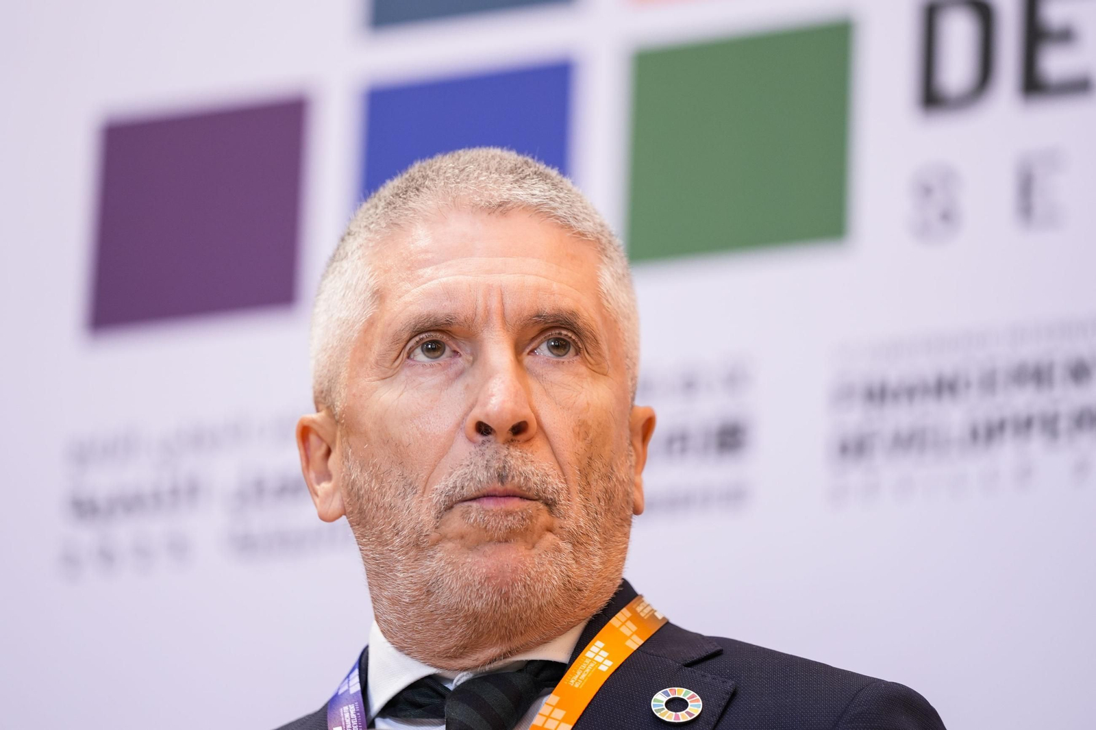 El Ministro del Interior, Fernando Grande-Marlaska, en el Palacio de Congresos y Exposiciones (Fibes)