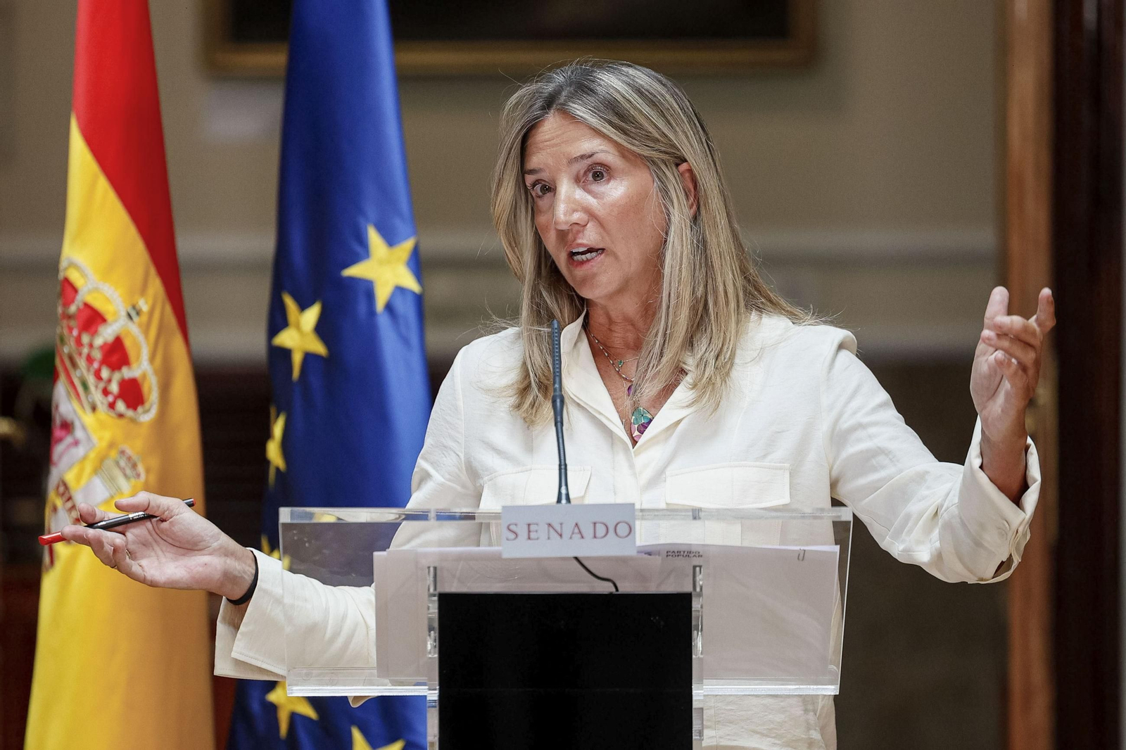 La portavoz del Grupo Popular en el Senado, Alicia García, este miércoles.