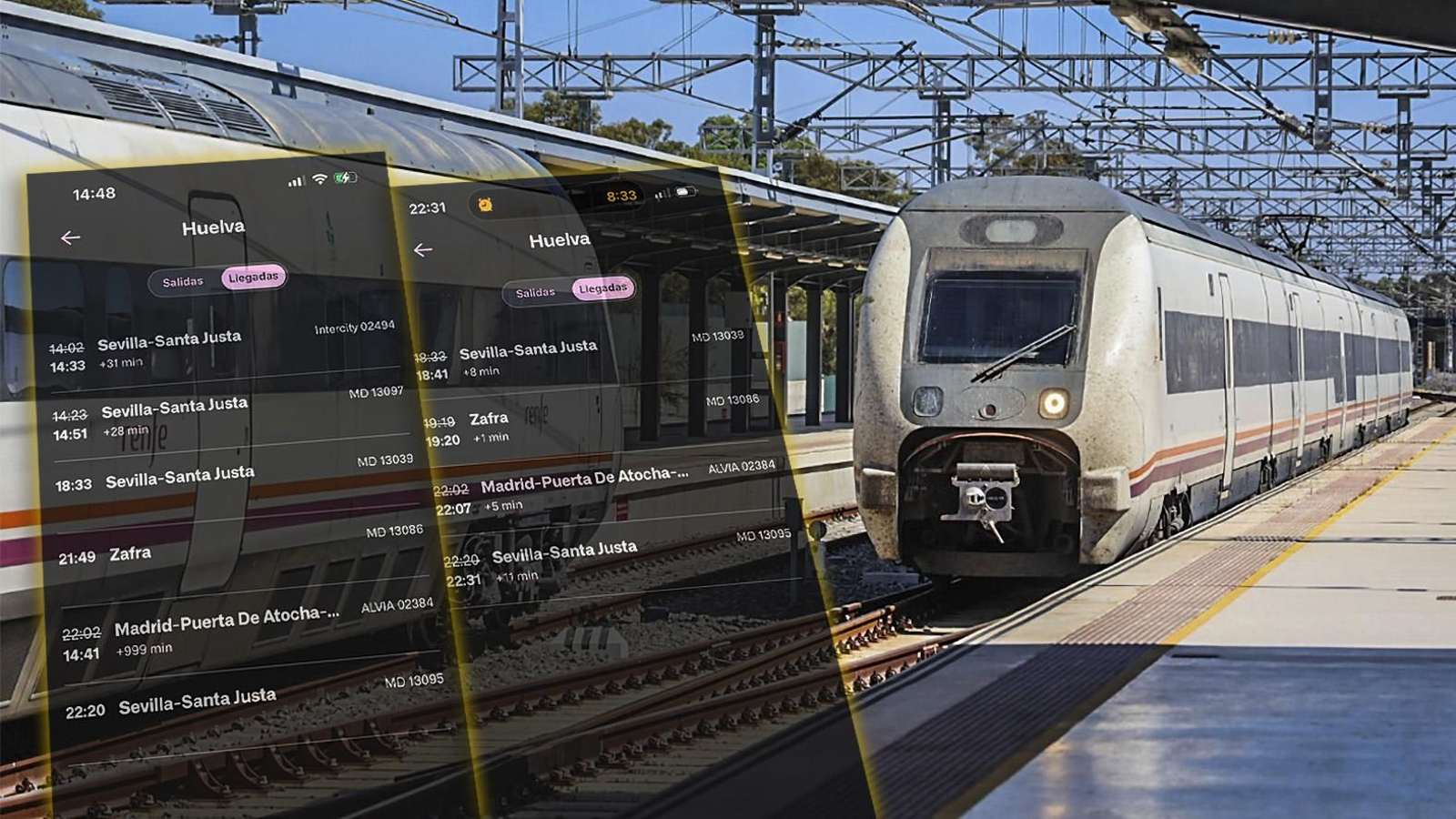 Demoras en los trenes en la aplicación de Renfe.