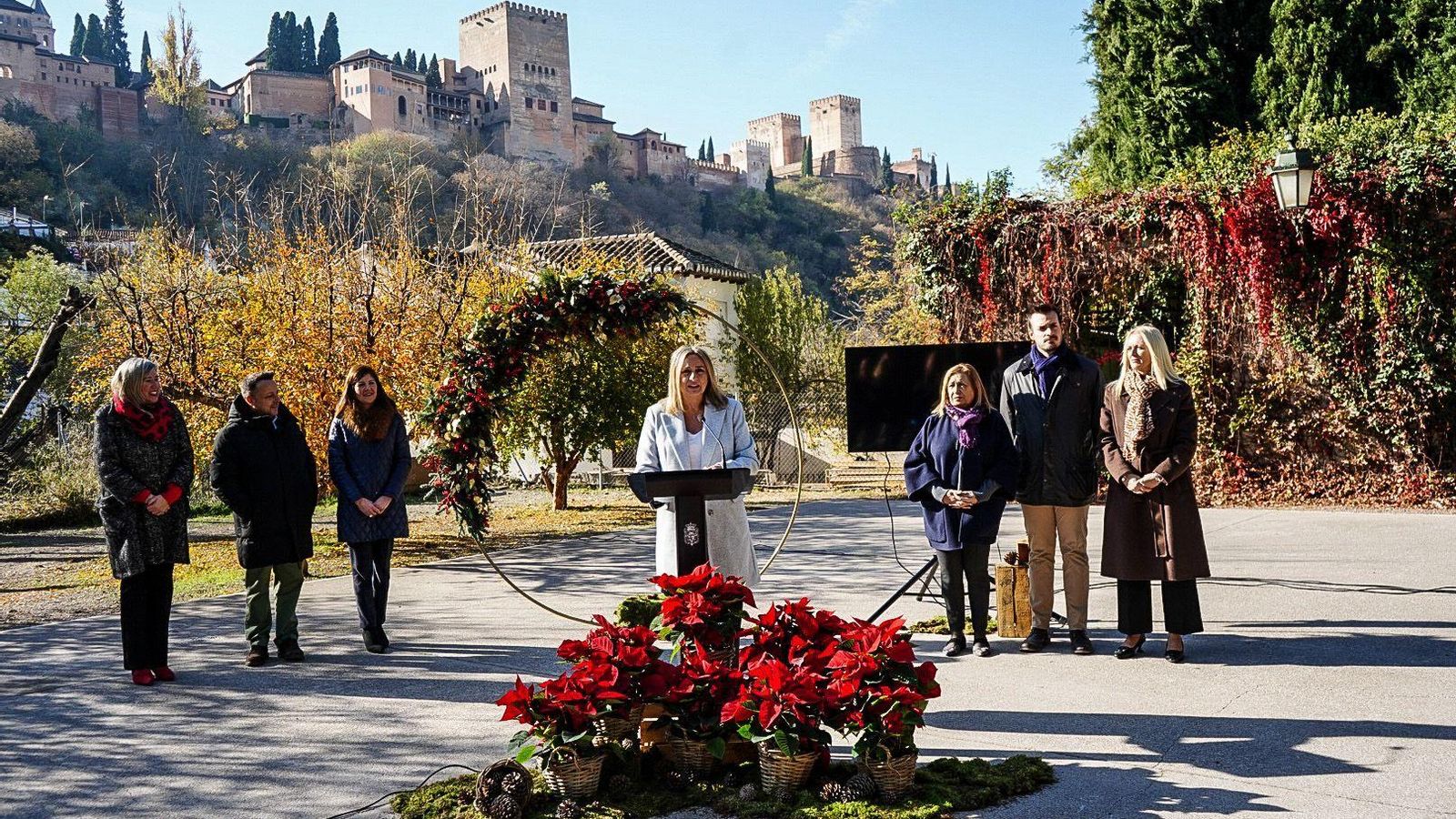 Imagen de la presentación de la iluminación de Navidad, en el Palacio de los Cordova