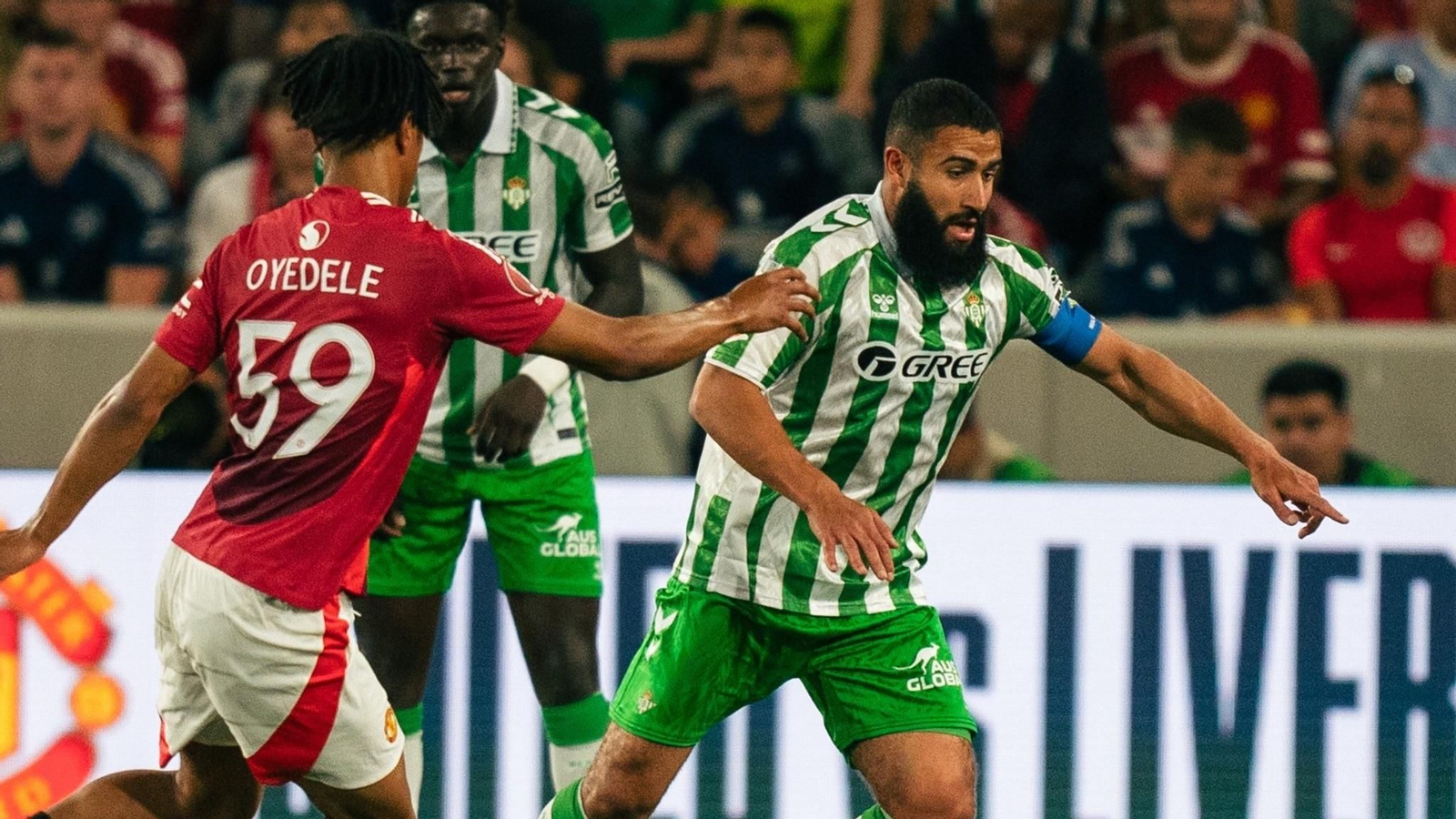 Fekir en una acción en el amistoso ante el Manchester United