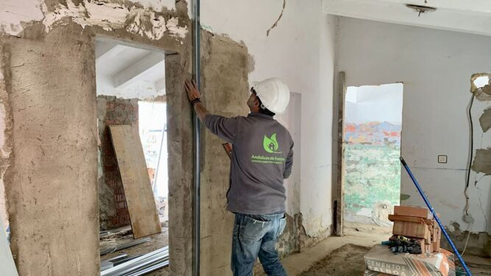 Obra de rehabilitación en el interior de una vivienda.