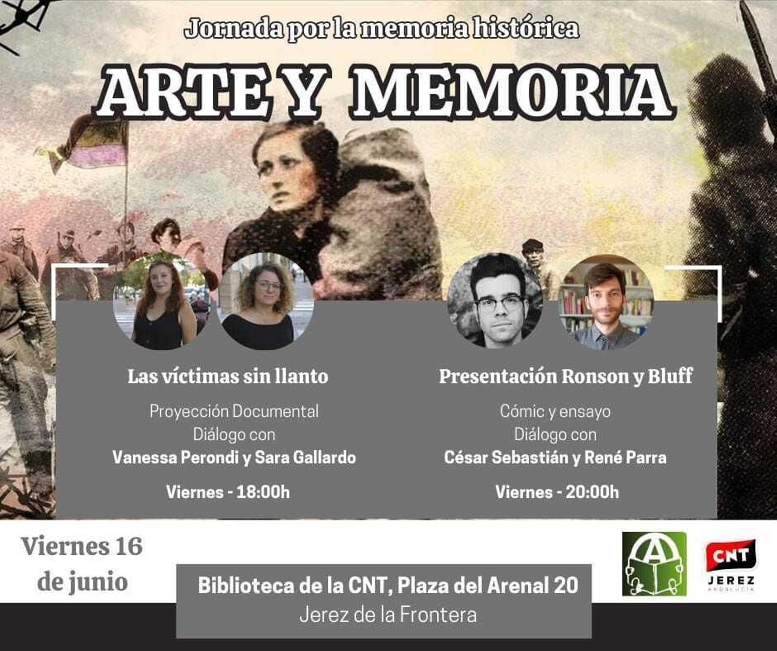 Detalle del cartel anunciador de la jornada 'Arte y memoria'.