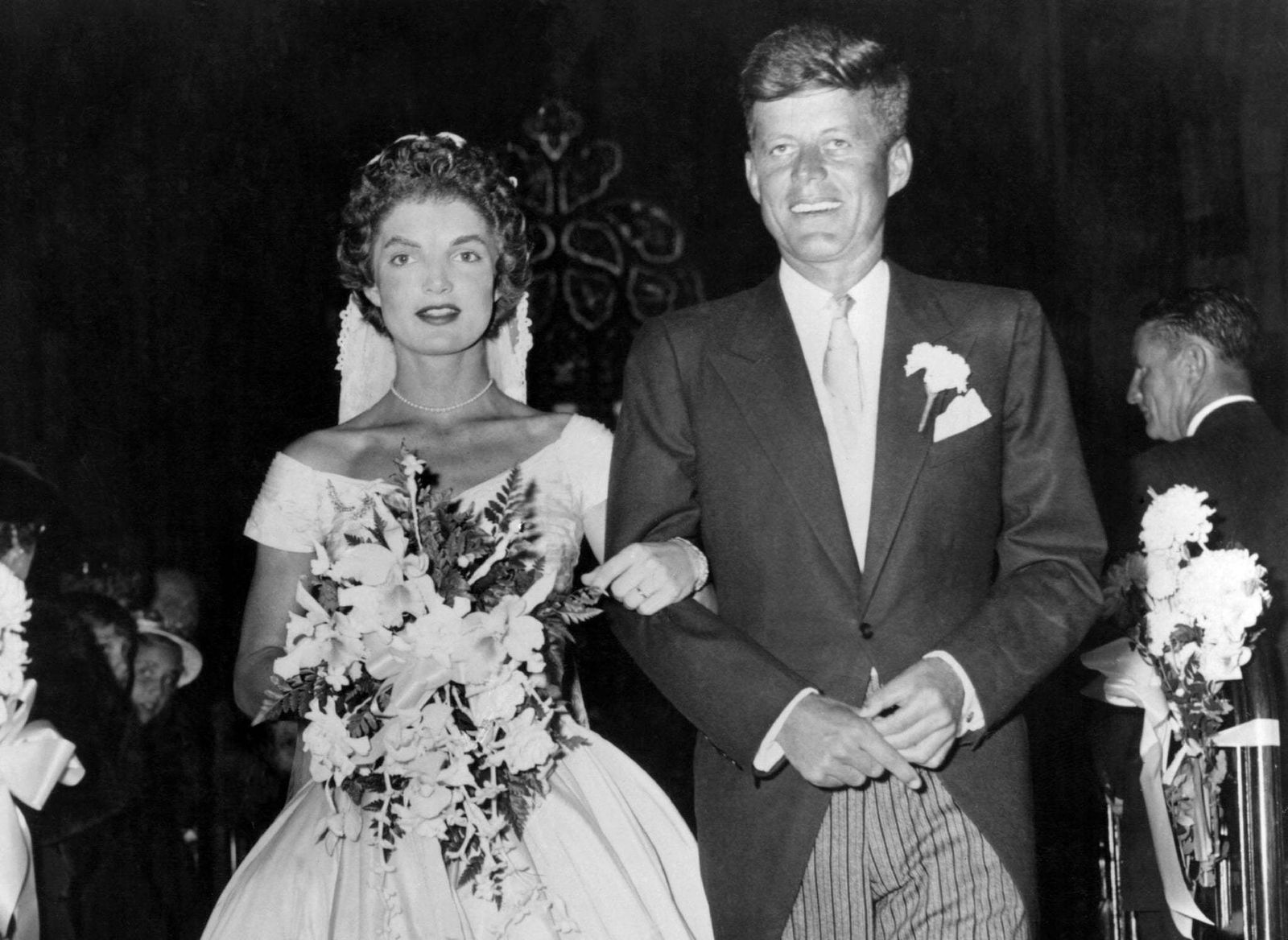 John y Jackie Kennedy, el día de su enlace en 1953