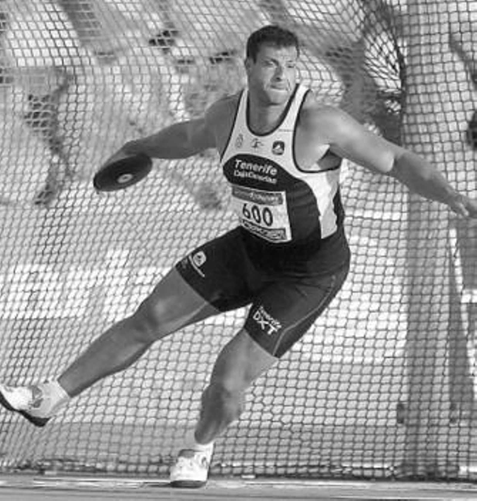 Pestano, en el momento de realizar uno de sus lanzamientos.