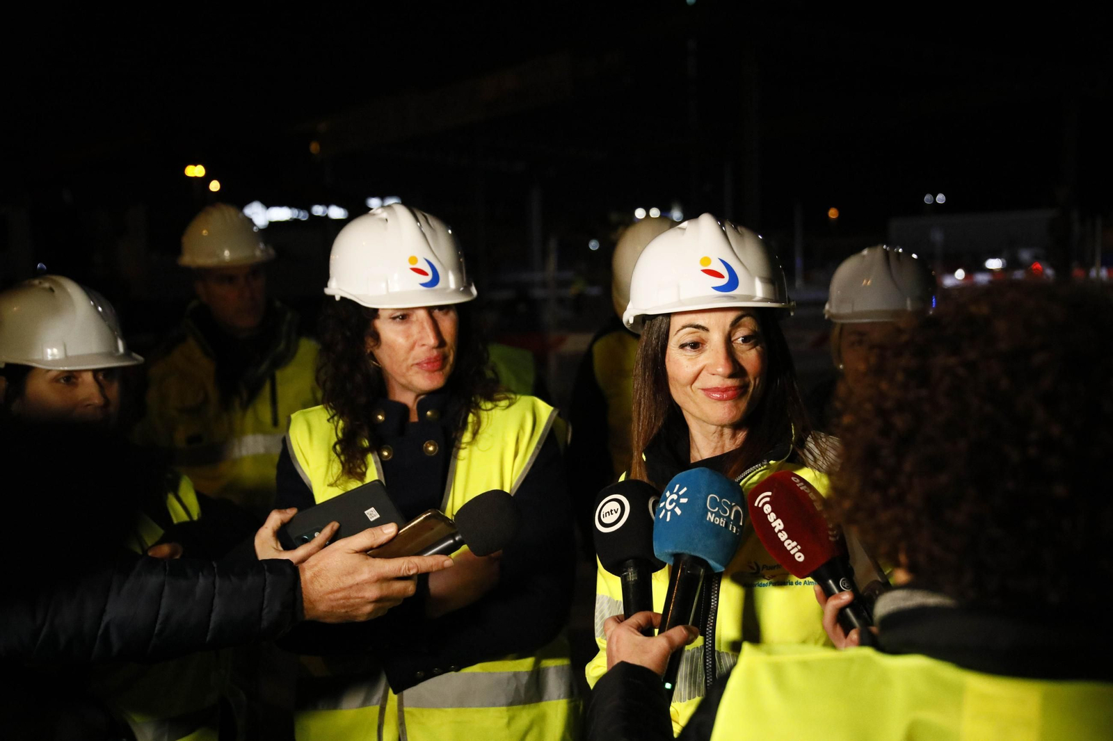Las imágenes del derribo de la marquesina de la entrada al Puerto de Almería