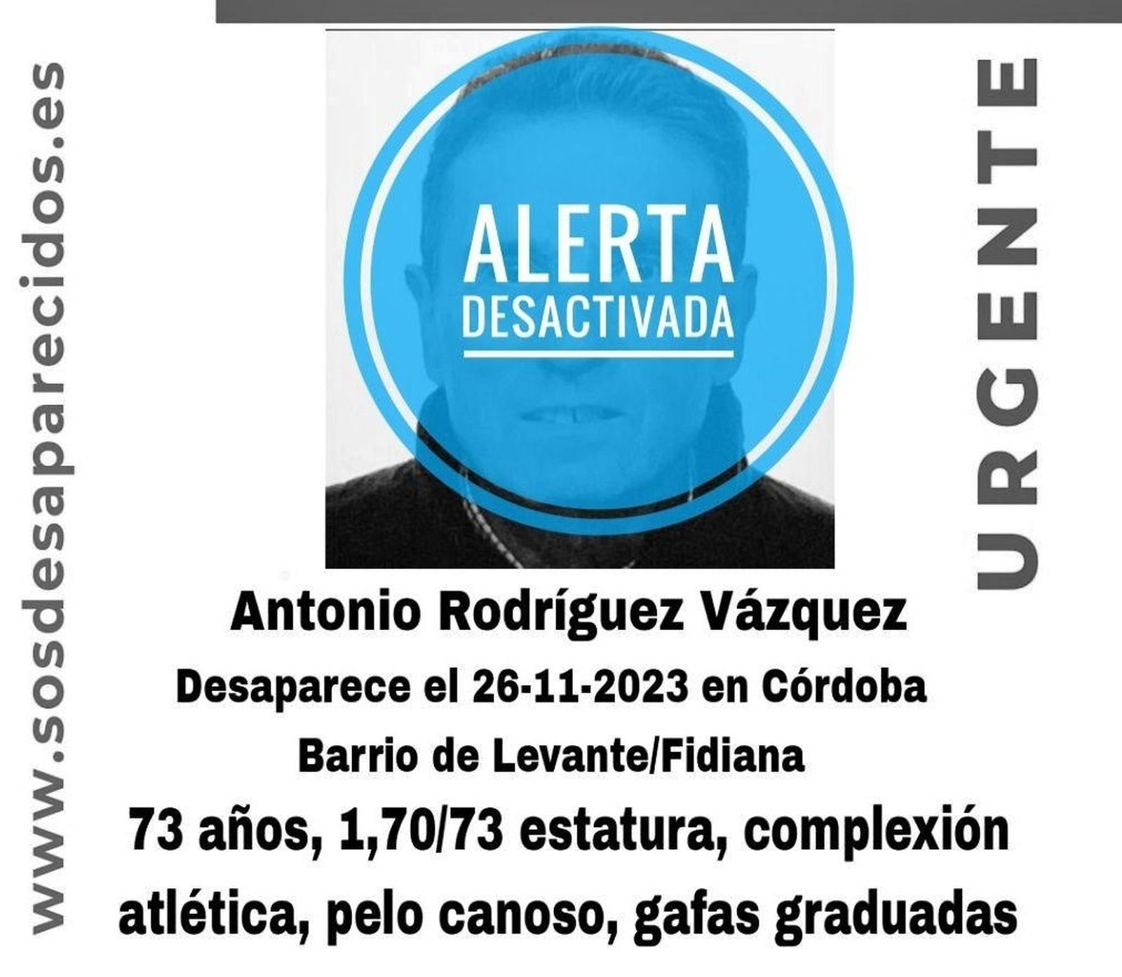 Cartel que confirma que el hombre ha aparecido.