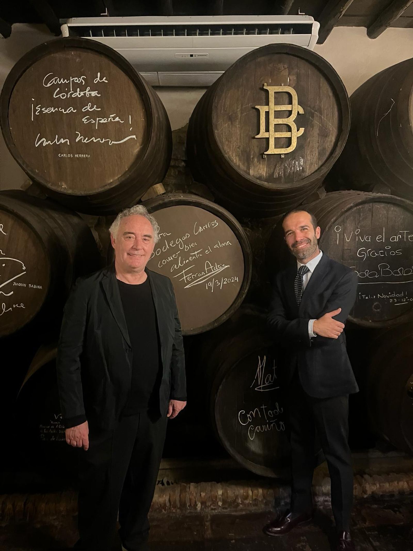 Ferrán Adriá y Rafael Cuevas, de Bodegas Campos