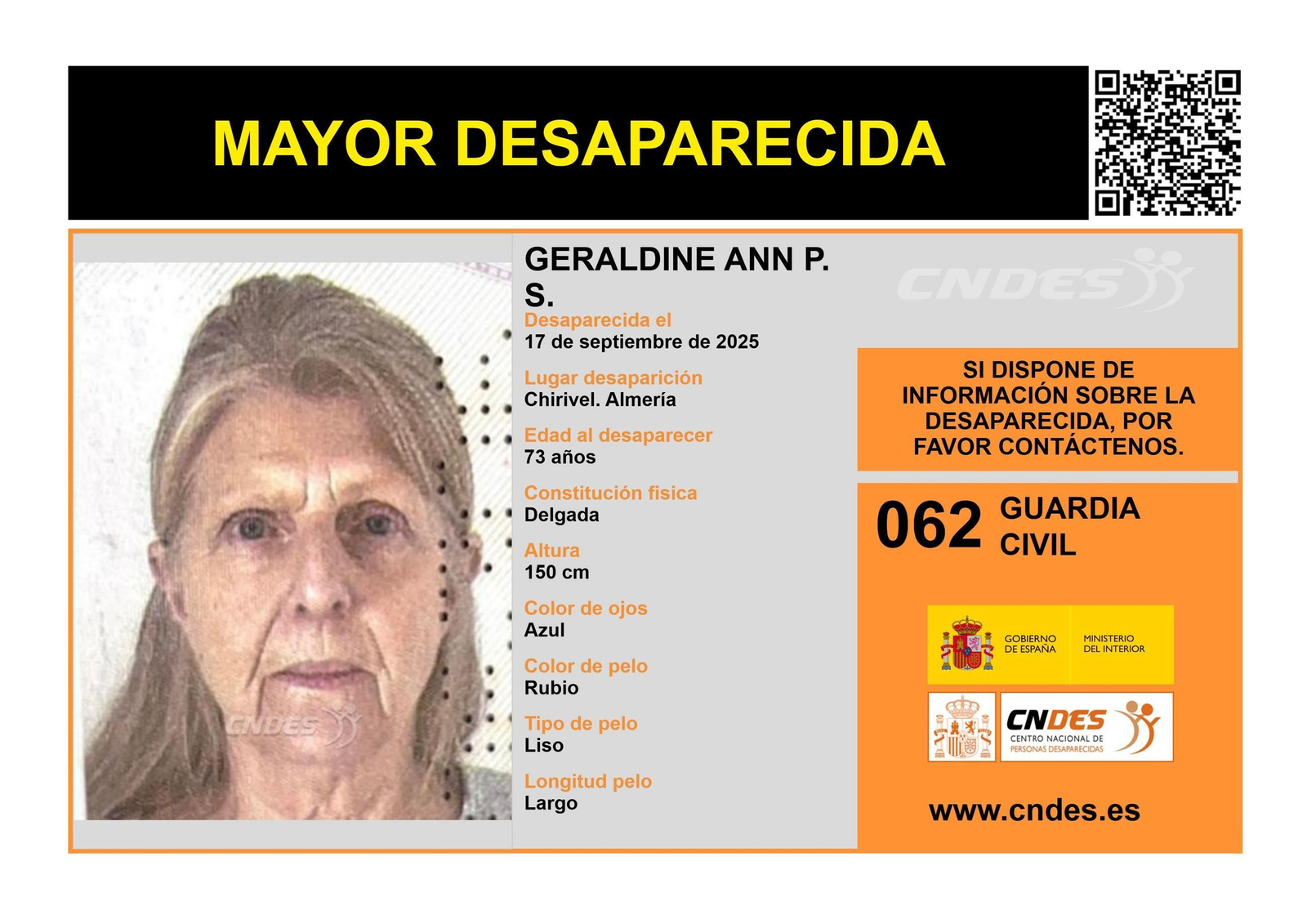 Nota informativa sobre su desaparición