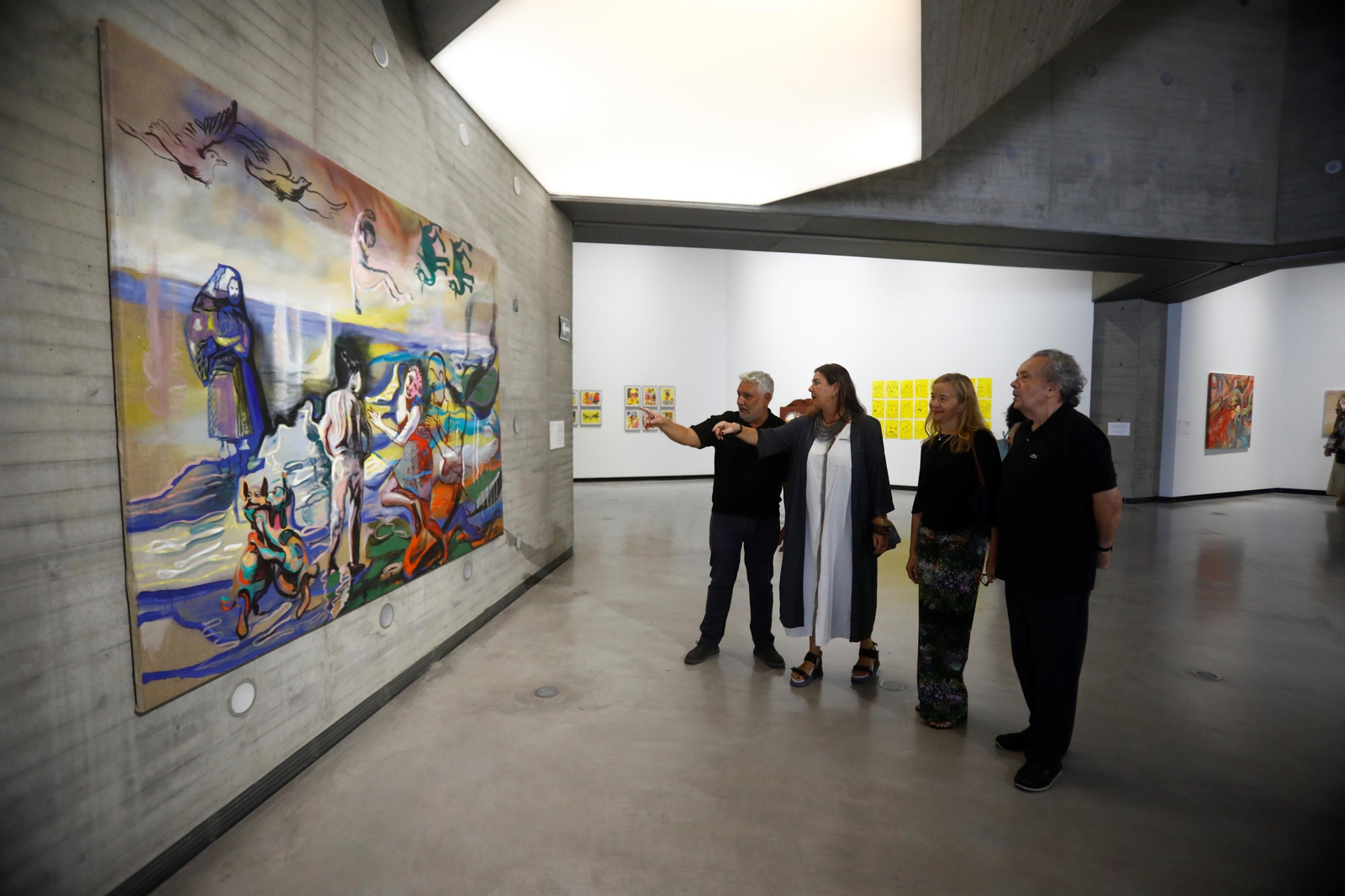 Juan Antonio Álvarez Reyes, junto a Esther Regueiro, M. Ángeles Díaz Barbado y Francisco Jarauta, en el C3A.