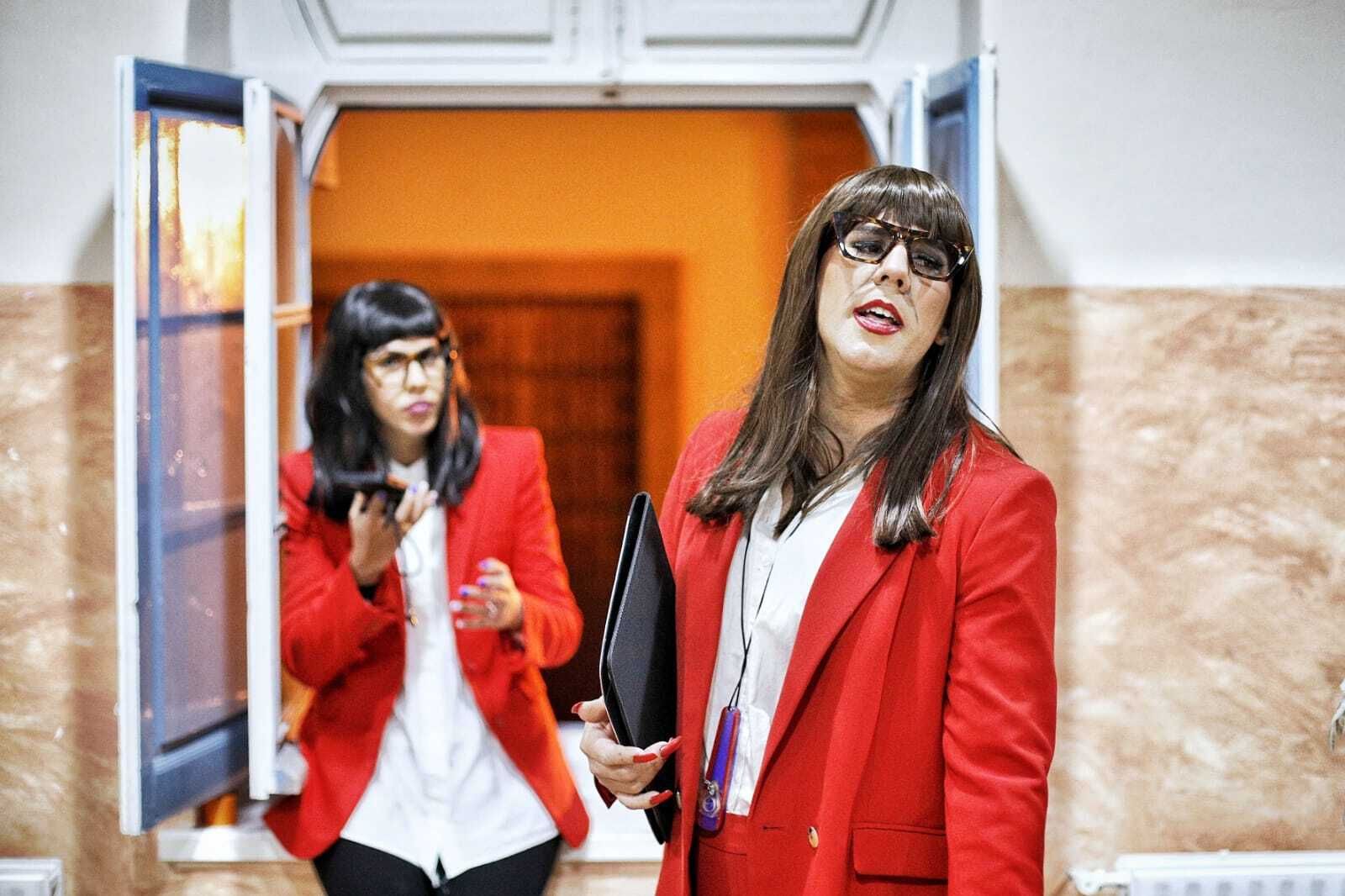 Chirigota 'Este año venimos con esperanza'. en camerinos.