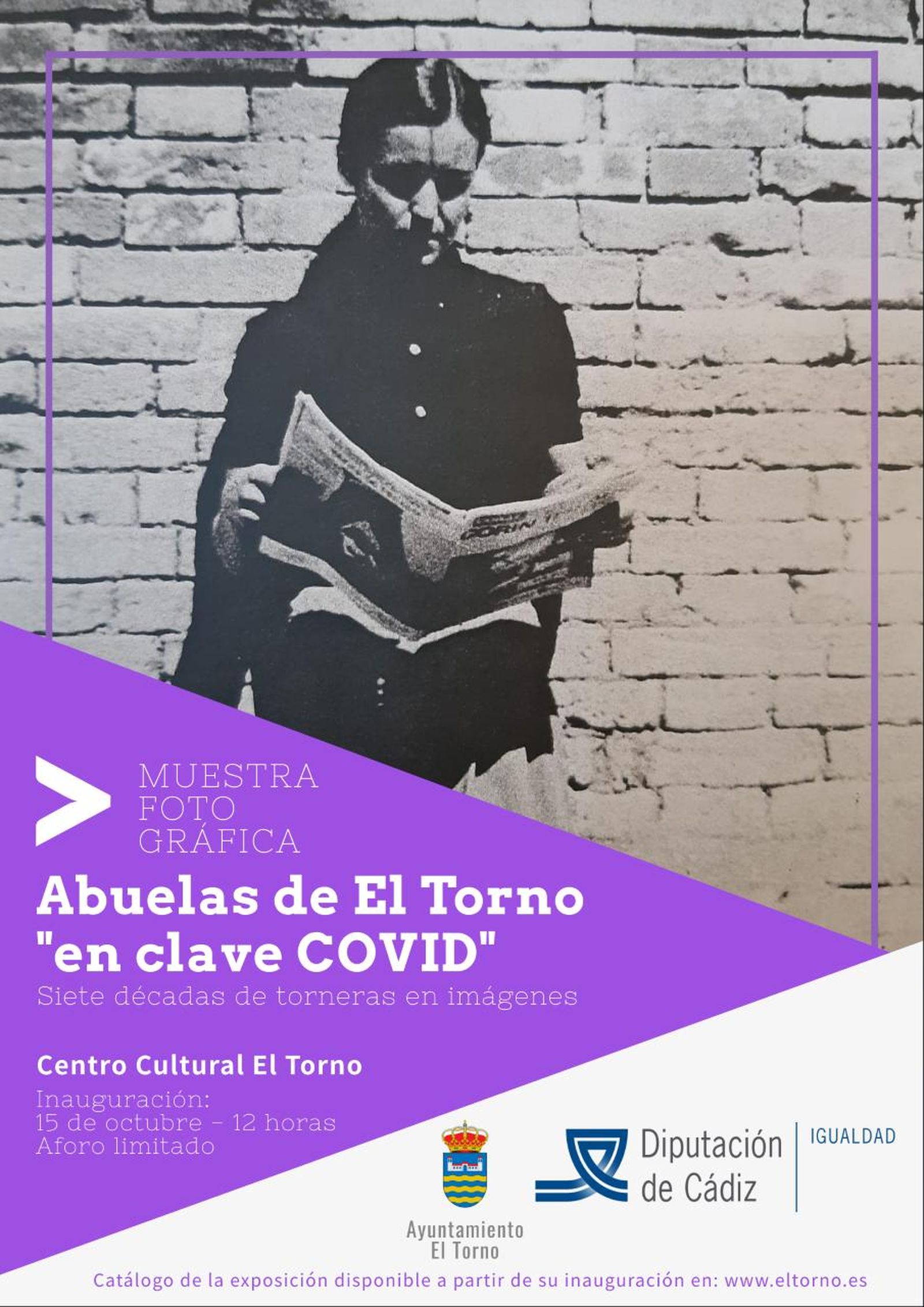 Cartel de la muestra "Abuelas de El Torno en clave COVID. Siete décadas de torneras en imágenes