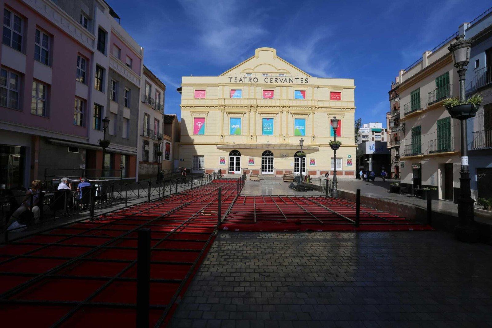 Preparativos del Festival de Cine de Málaga, aplazado por el coronavirus, en fotos