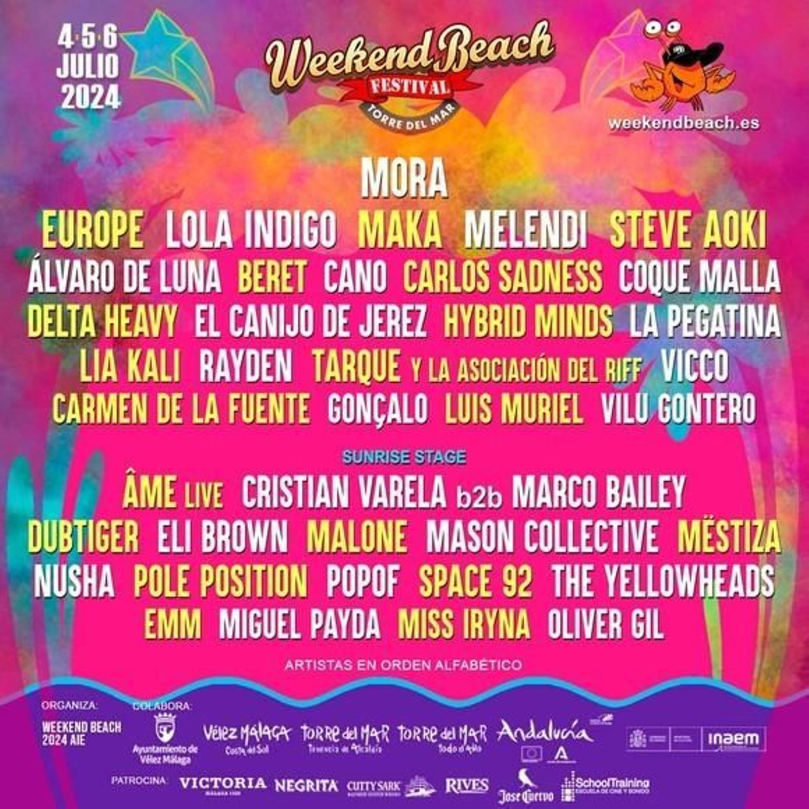 Cartel completo del Weekend Beach Festival Cartel completo del Weekend Beach Festival