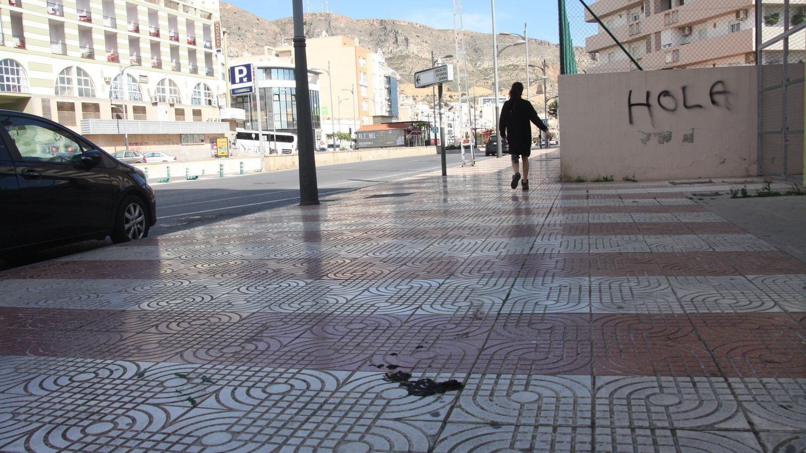 Restos de excrementos sobre la acera en la Avenida Carlos III.