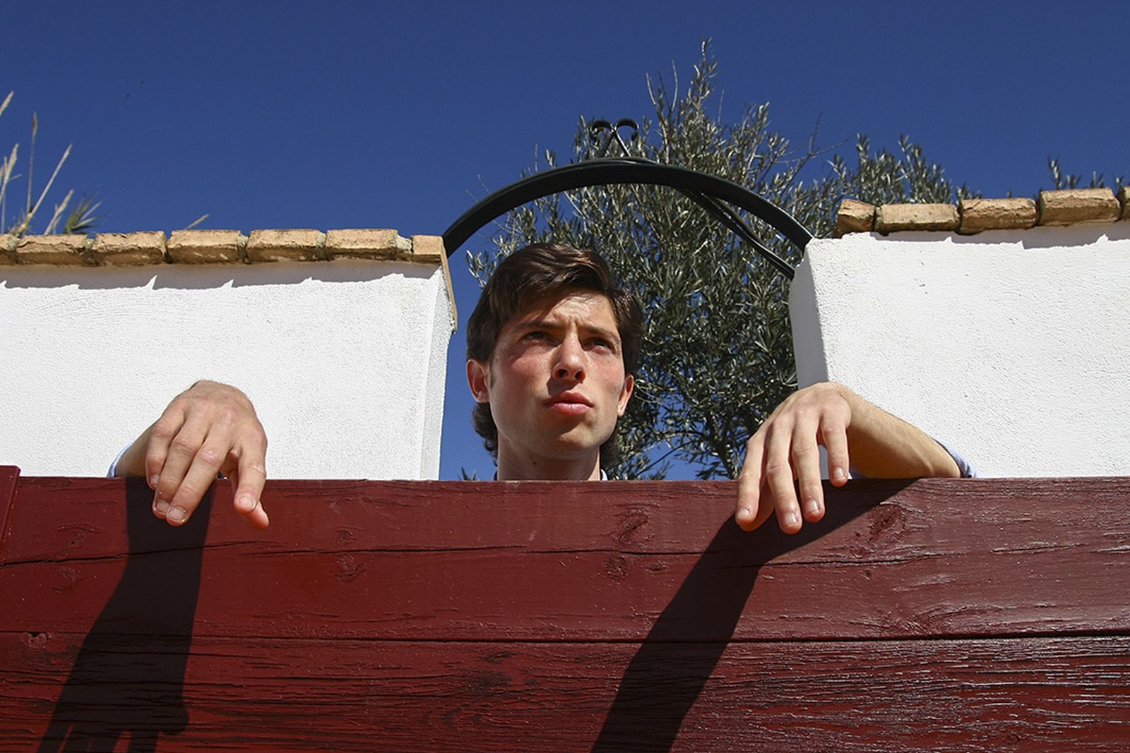 El novillero Ángel Jiménez, quien prevé dar el salto al escalafón superior este año, en un tentadero.